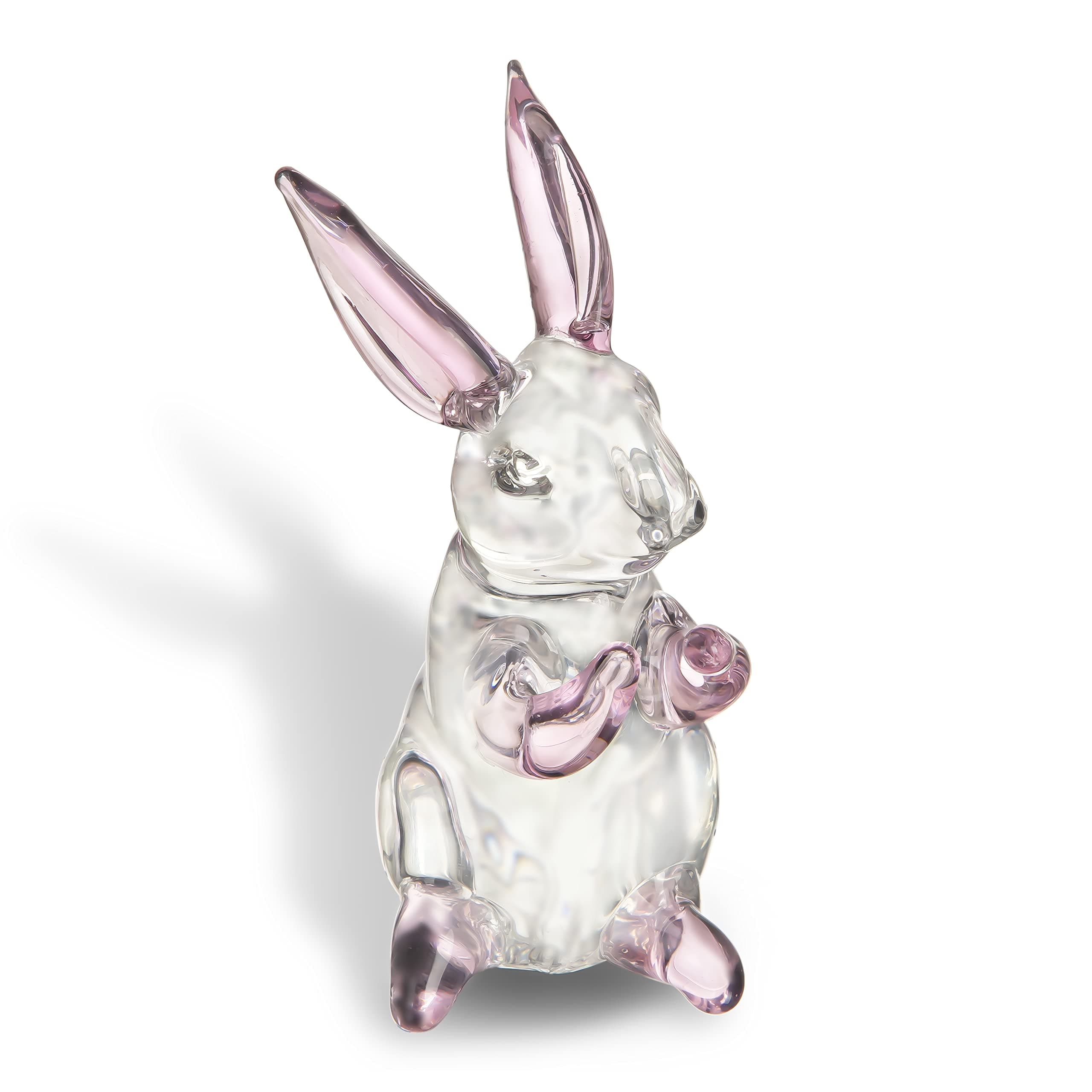 HDCRYSTALGIFTS 3.5inch Crystal Rabbit Bunny Figurine Collectibles Spring Easter Bunny Decorations Glass Art Animal Paperweight Easter Home Decor Creative Gift