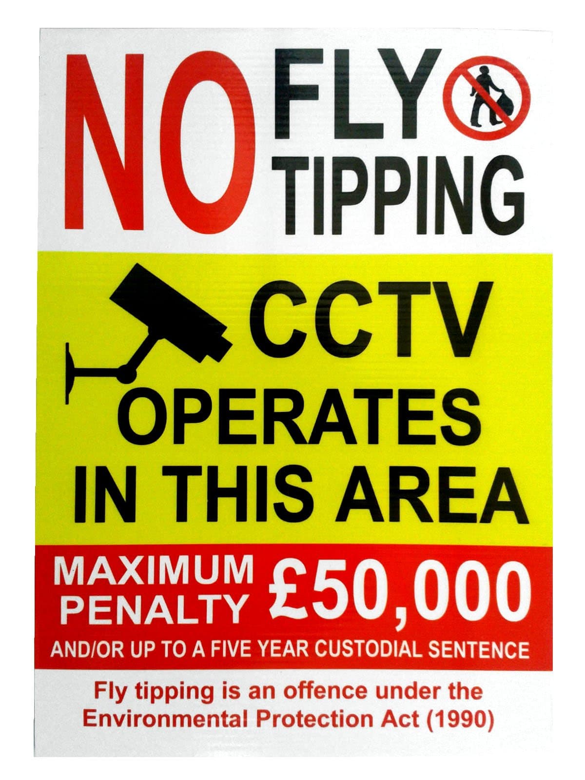 NO FLY TIPPING 5mm FOAMEX SIGN A3 WEATHERPROOF FADEPROOF (A3 420mmx297mm))