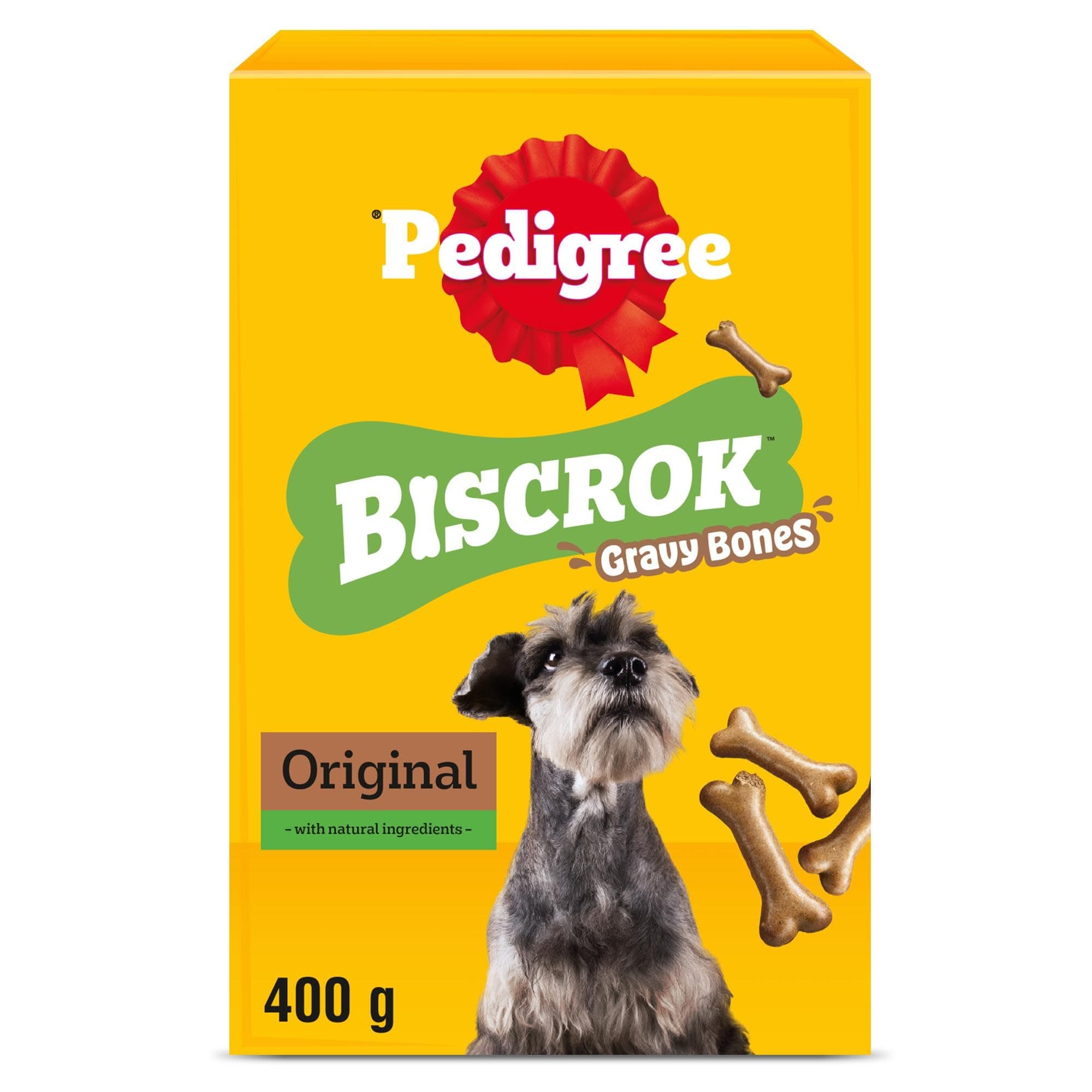 – PEDIGREE BISCROK Gravy Bones Adult Dog Treats Original Biscuits 12 x 400g