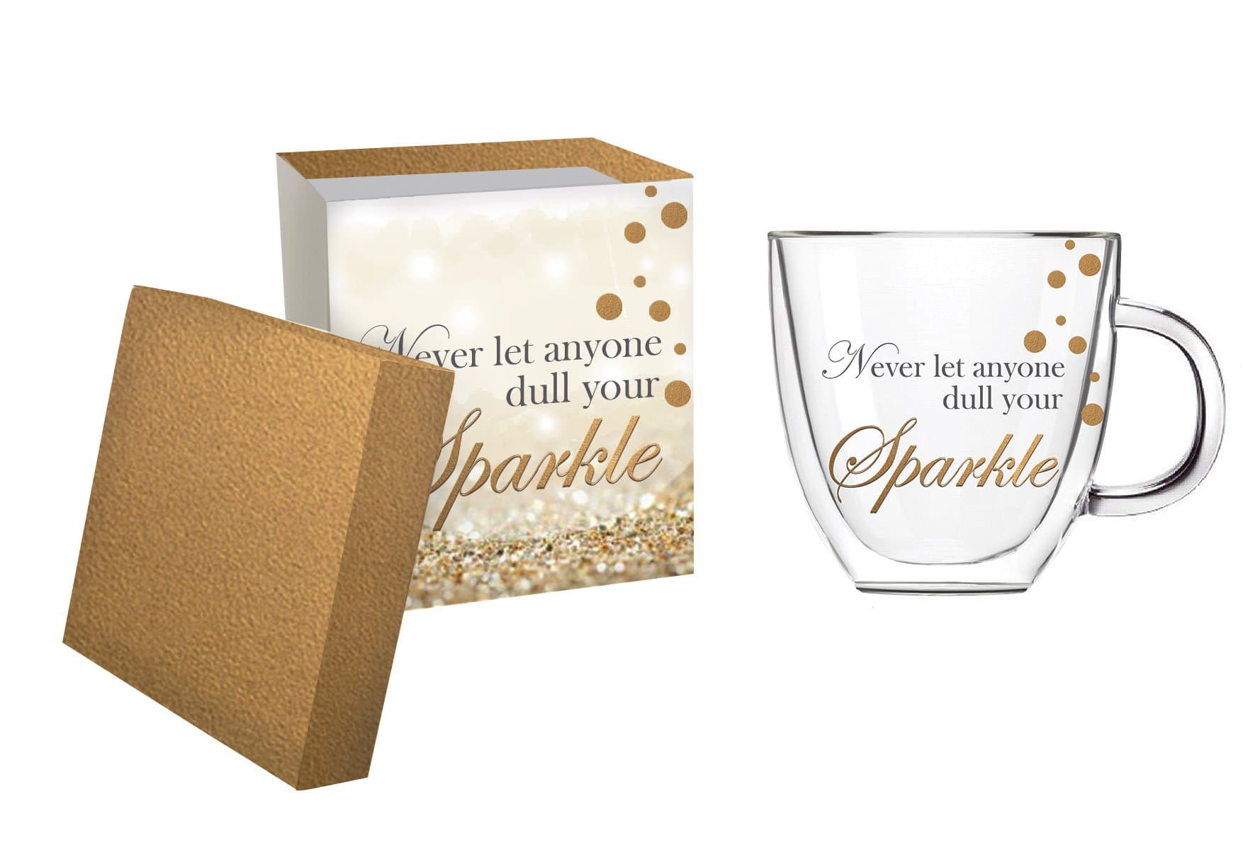 Cypress Home Sparkle Glass Coffee Cup, 12 ounces