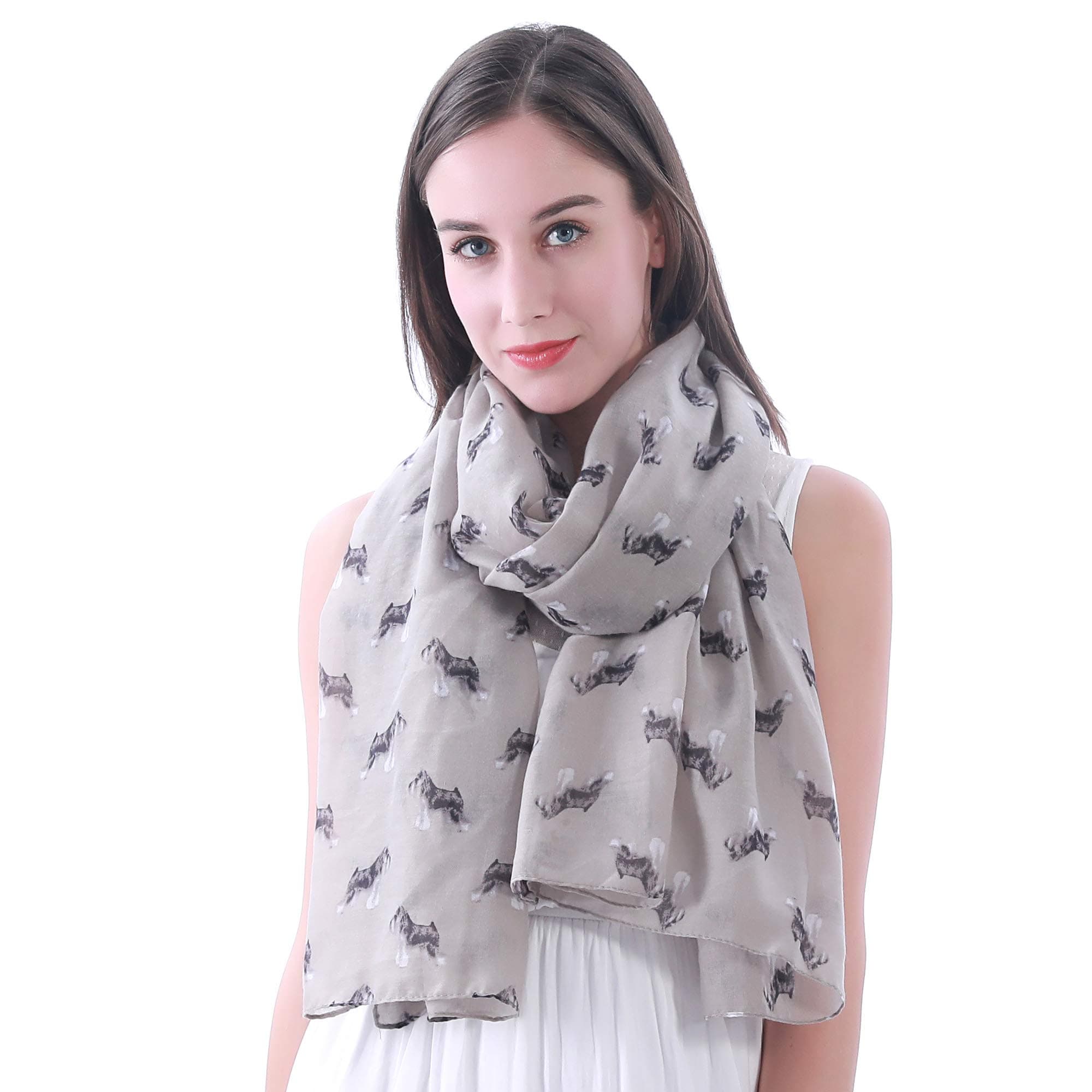 Miniature Schnauzer Dog Print Scarf Shawl Wrap