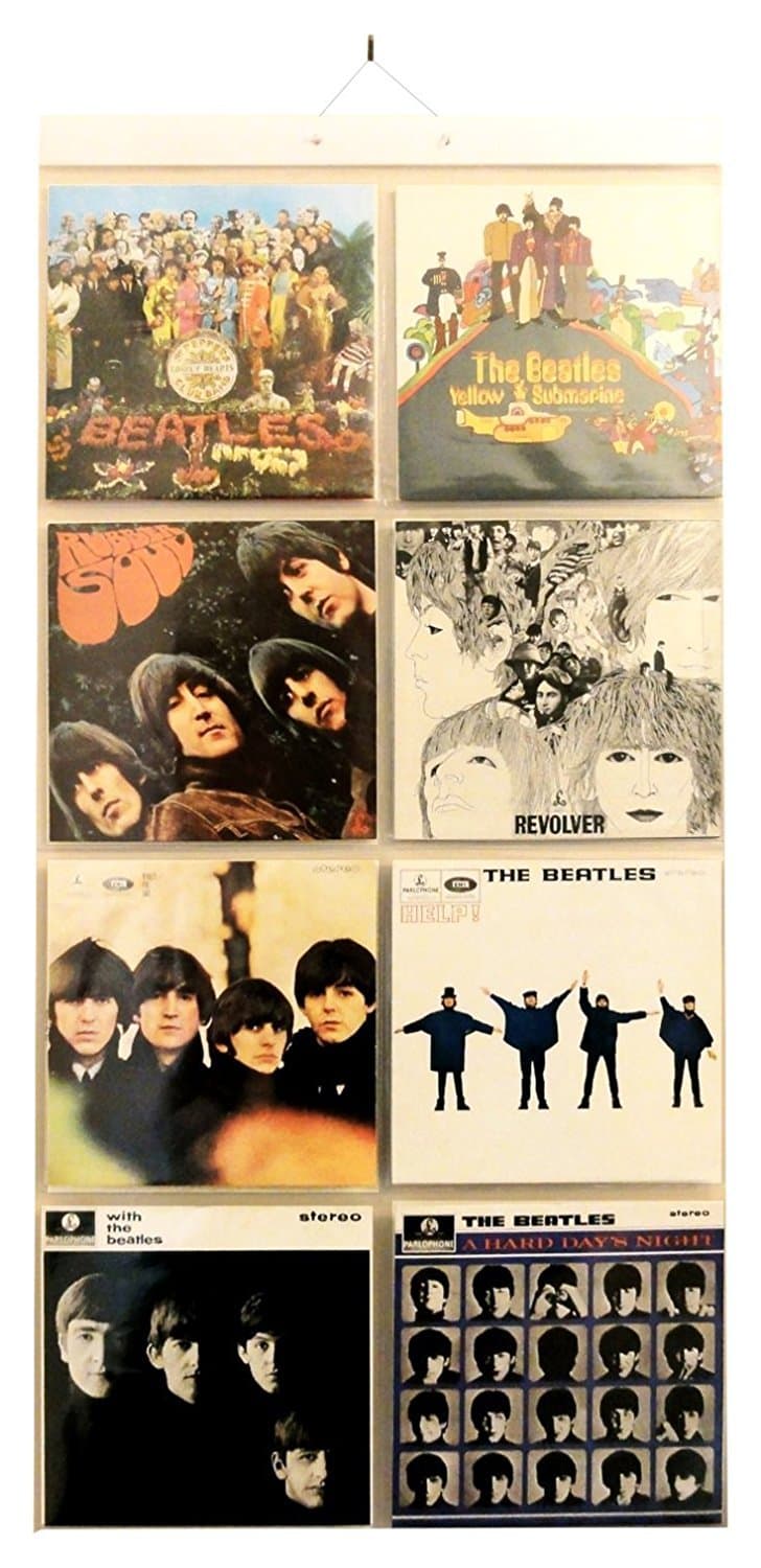 for LP records, Hanging Wall frame for 12x12 Inch vinyl covers, Holds 16 (8 each side)
