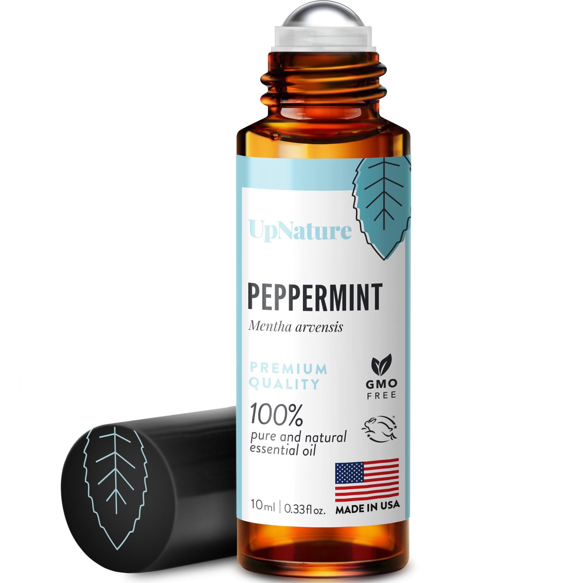 UpNature Peppermint Essential Oil Roll On - Topical Peppermint Oil - Relieves Head Tension, Pregnancy Essentials, Reduces Stress & Soothes Aches- Premium Quality, Therapeutic Grade Aromatherapy Oil