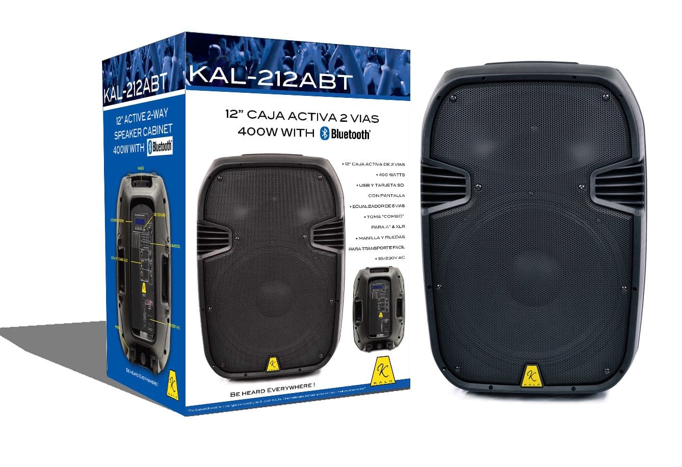 Kalo KAL212ABT 12-Inch 2-Way 400W Active Speaker Cabinet with Bluetooth