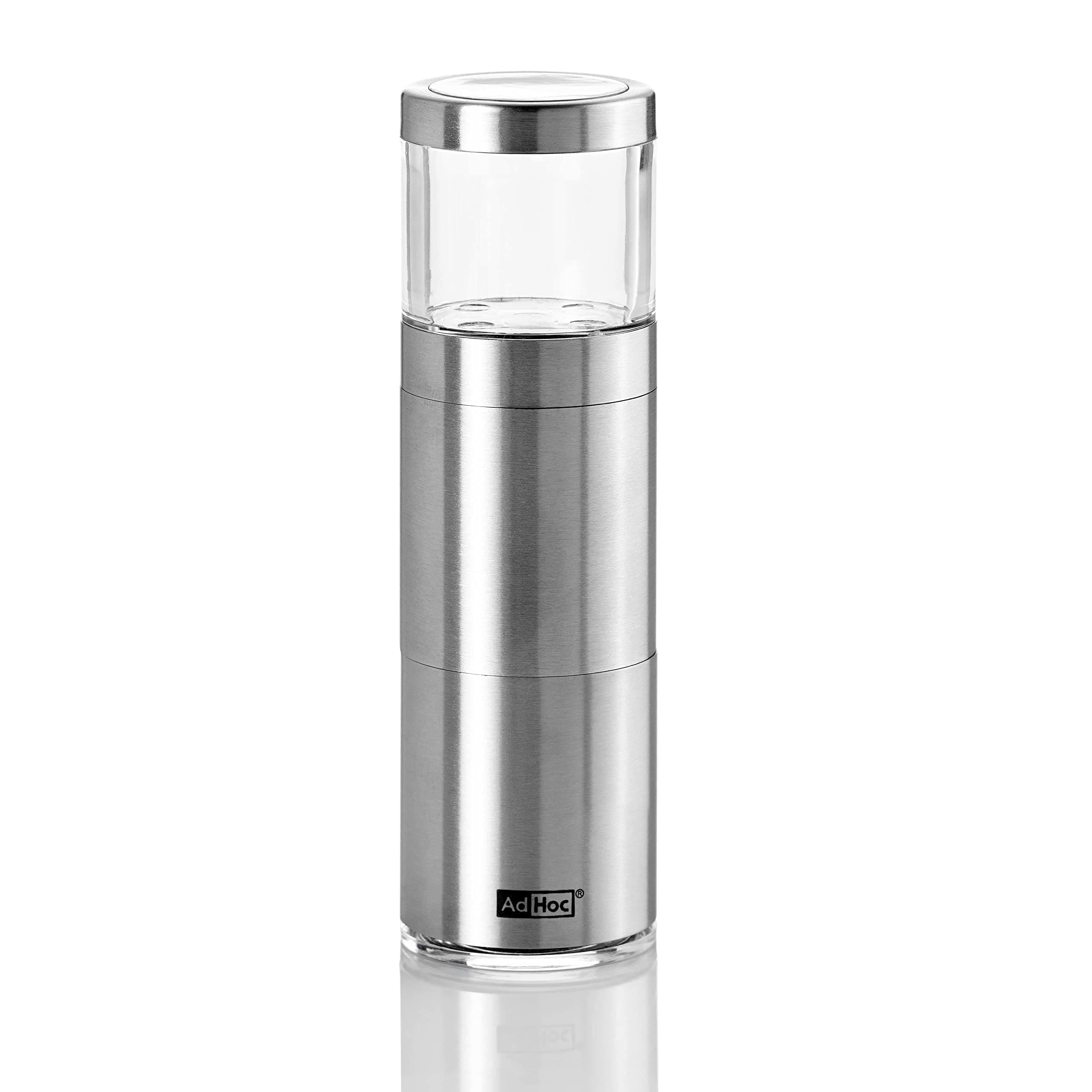 Adhoc Muskatino Stainless Steel and Acrylic Nutmeg Mill, Clear/Silver, 5-Inch, PM87