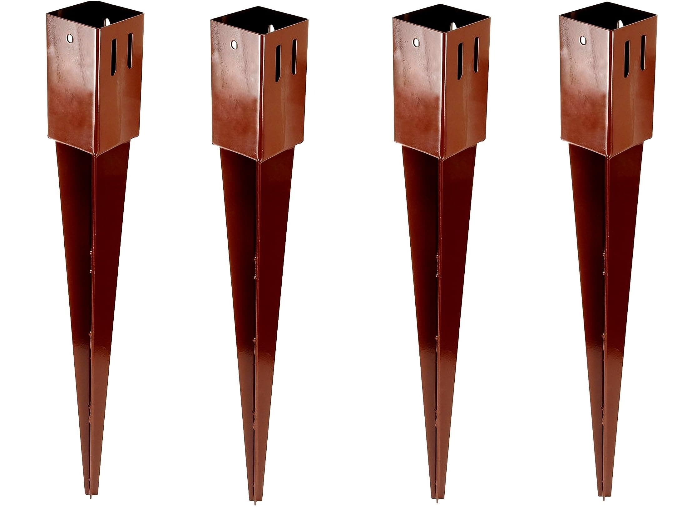 Unibos | Heavy Duty | Fence Post Spike Holder Support | Rust Resistant Metal Stakes | Drive down Spikes for Posts | Spike Grip Holder (4)