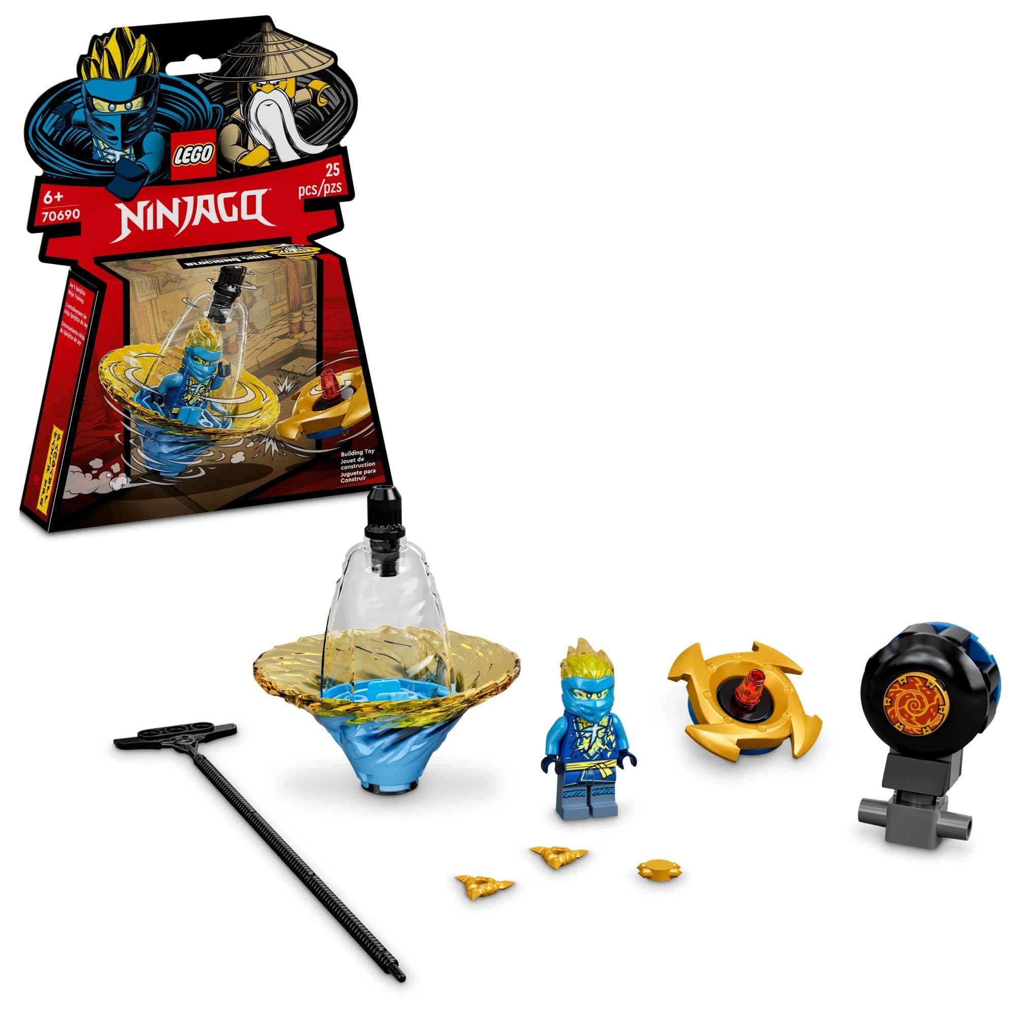 NINJAGO Jay’s Spinjitzu Ninja Training 70690 Spinning Toy Building Kit with NINJAGO Jay; Gifts for Kids Aged 6+ (25 Pieces)