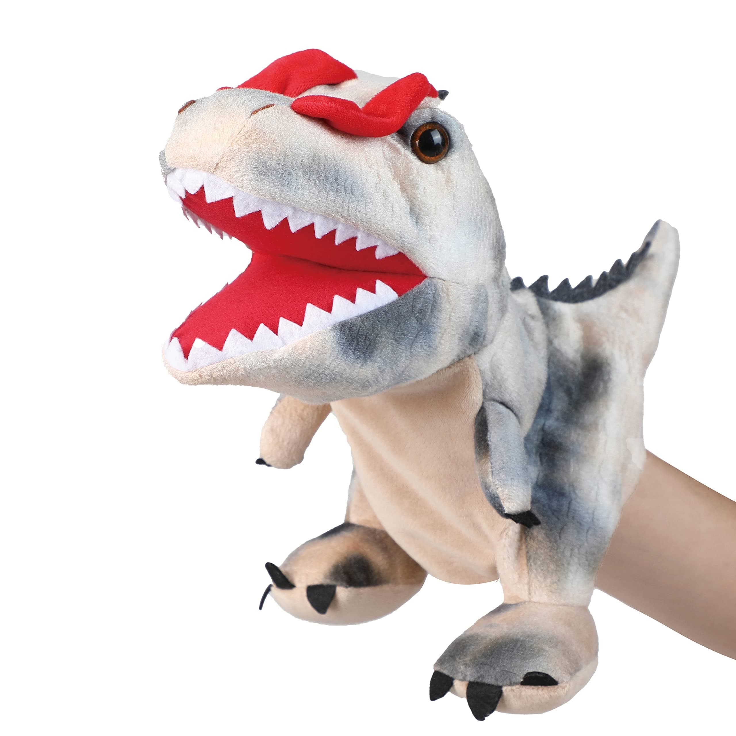 KASTWAVE Hand Puppets, Dinosaur Hand Puppets, Dinosaur Puppets for Kids, Dinosaur Toys for Boys Girls, Open Movable Mouth Finger Gift, for Kids Children Role-Play, Preschool, Storytelling