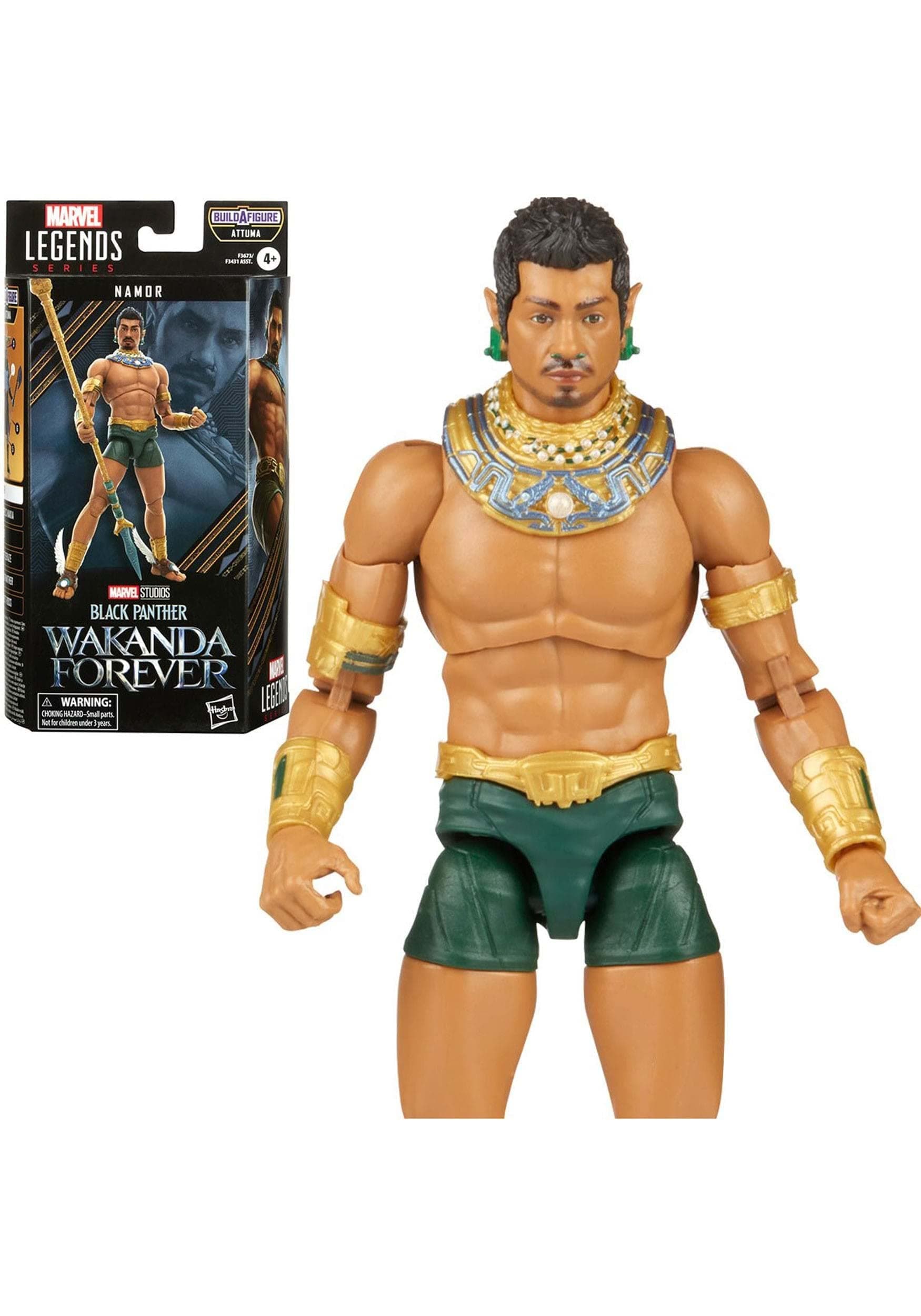 Marvel Legends Series Black Panther Wakanda Forever Namor 6-inch MCU Action Figure Toy, 3 Accessories, 1 Build-A-Figure Part