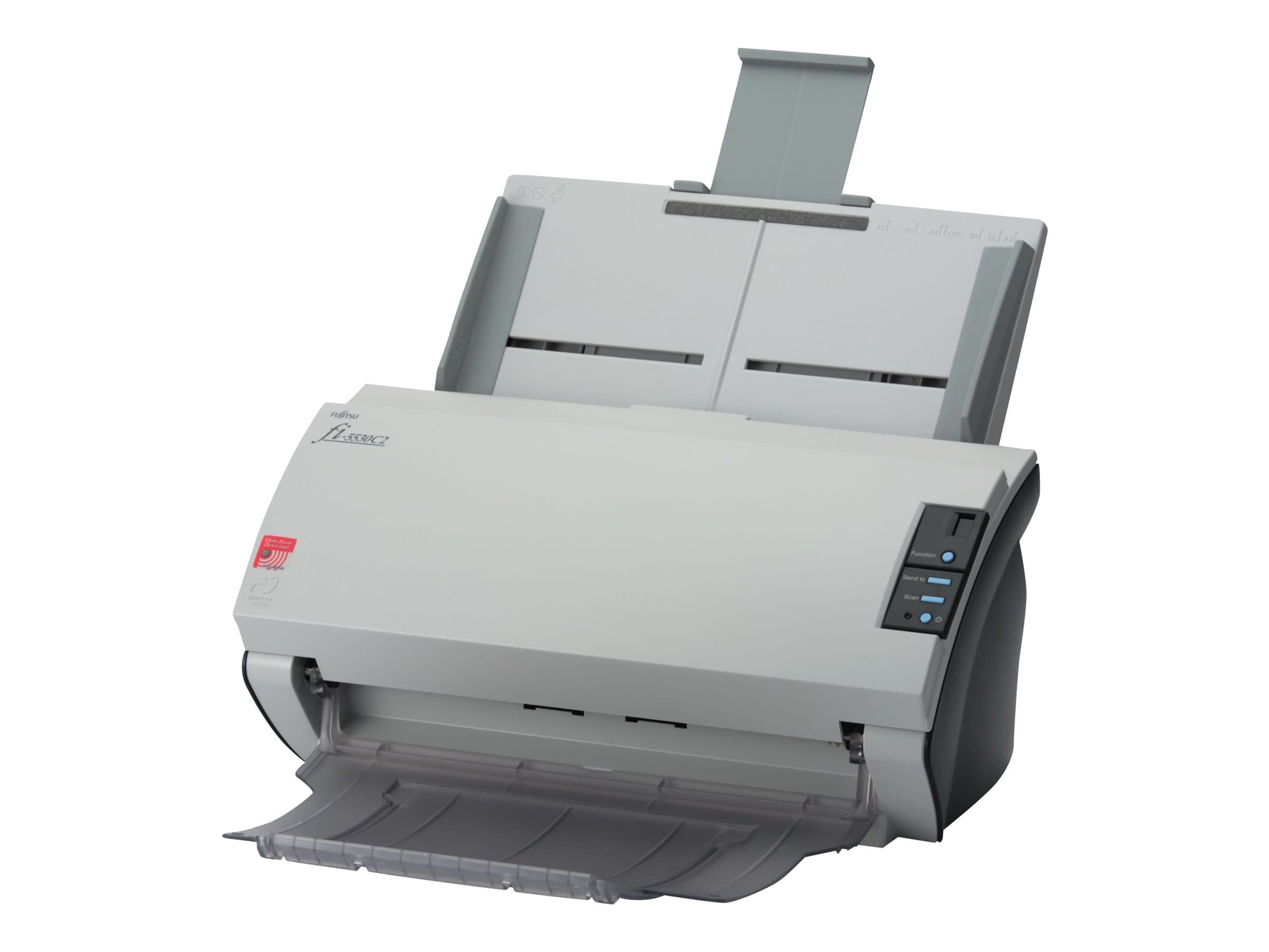 Fujitsu fi-5530C2 - Document scanner - Duplex - A3 - 600 dpi x 600 dpi - up to 50 ppm (mono) / up to 50 ppm (color) - ADF ( 100 sheets ) - USB 2.0, SCSI