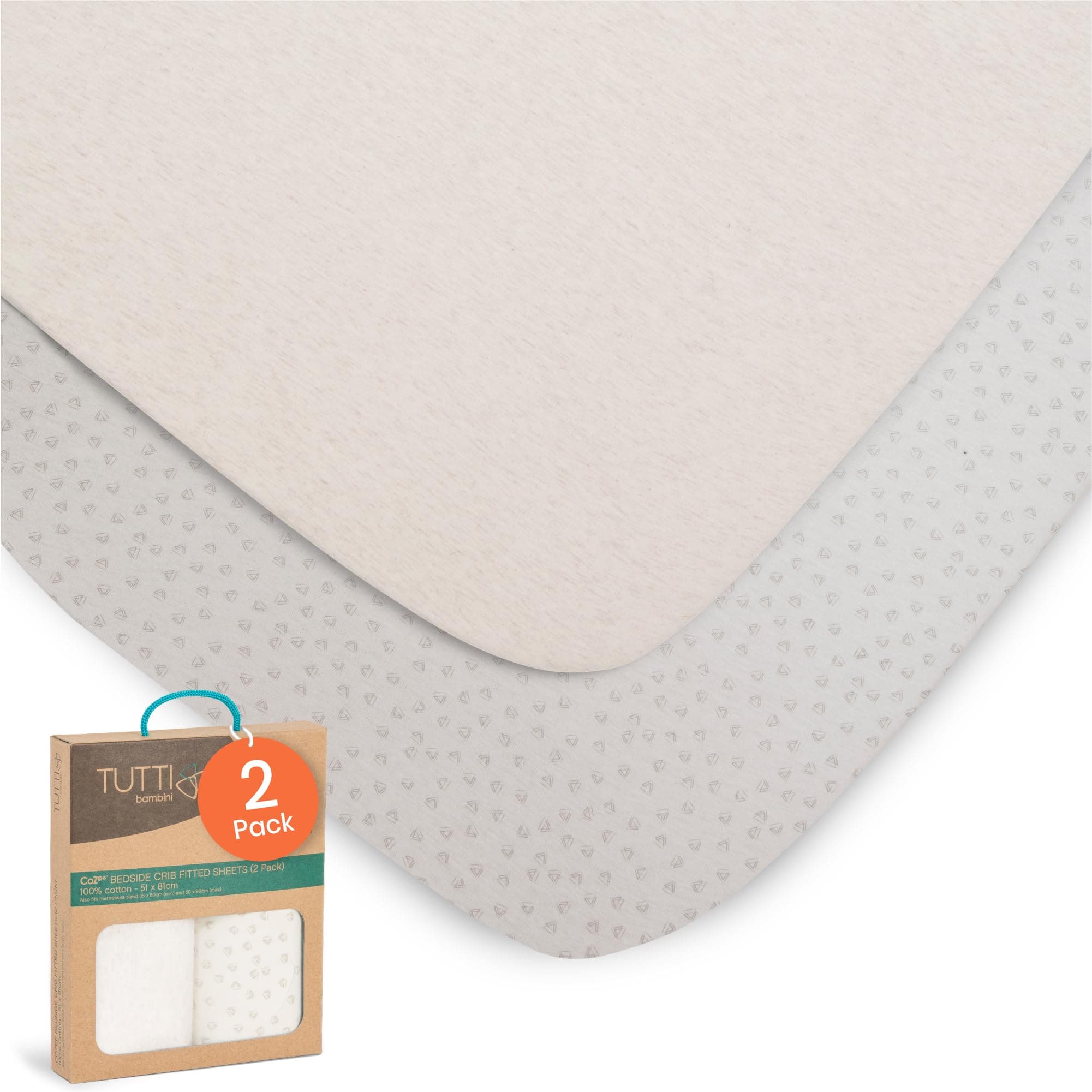 CoZee Fitted Sheets (2 Pack) - Grey/Cloud