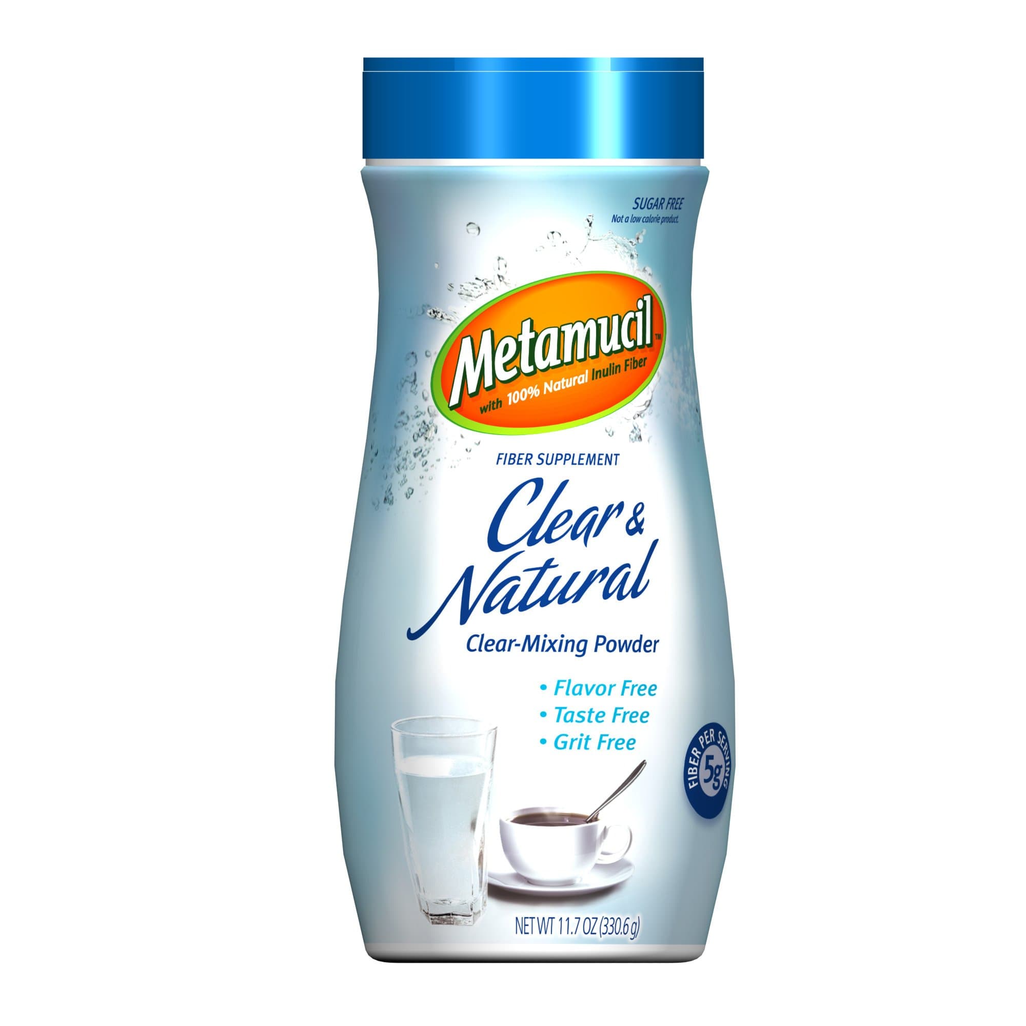 Metamucil Inulin Clear & Natural Clear-Mixing Fiber Powder 57 Servings 11.7 Oz