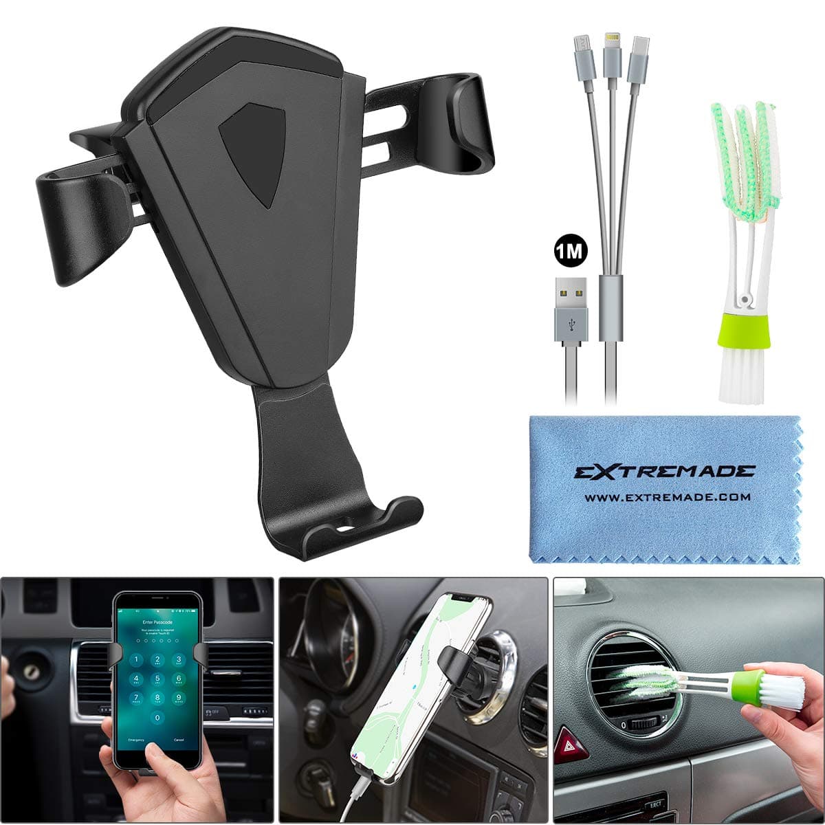 Cell Phone Air Vent Mount, Gravity Car Phone Stand for Car Vent, Air Vent Mobile Phone Holder Compatible for iPhone XS X 8 8+ 7 7+ 6 6+ 6s 6s+ Samsung Huawei Smartphones Car Phone Holders