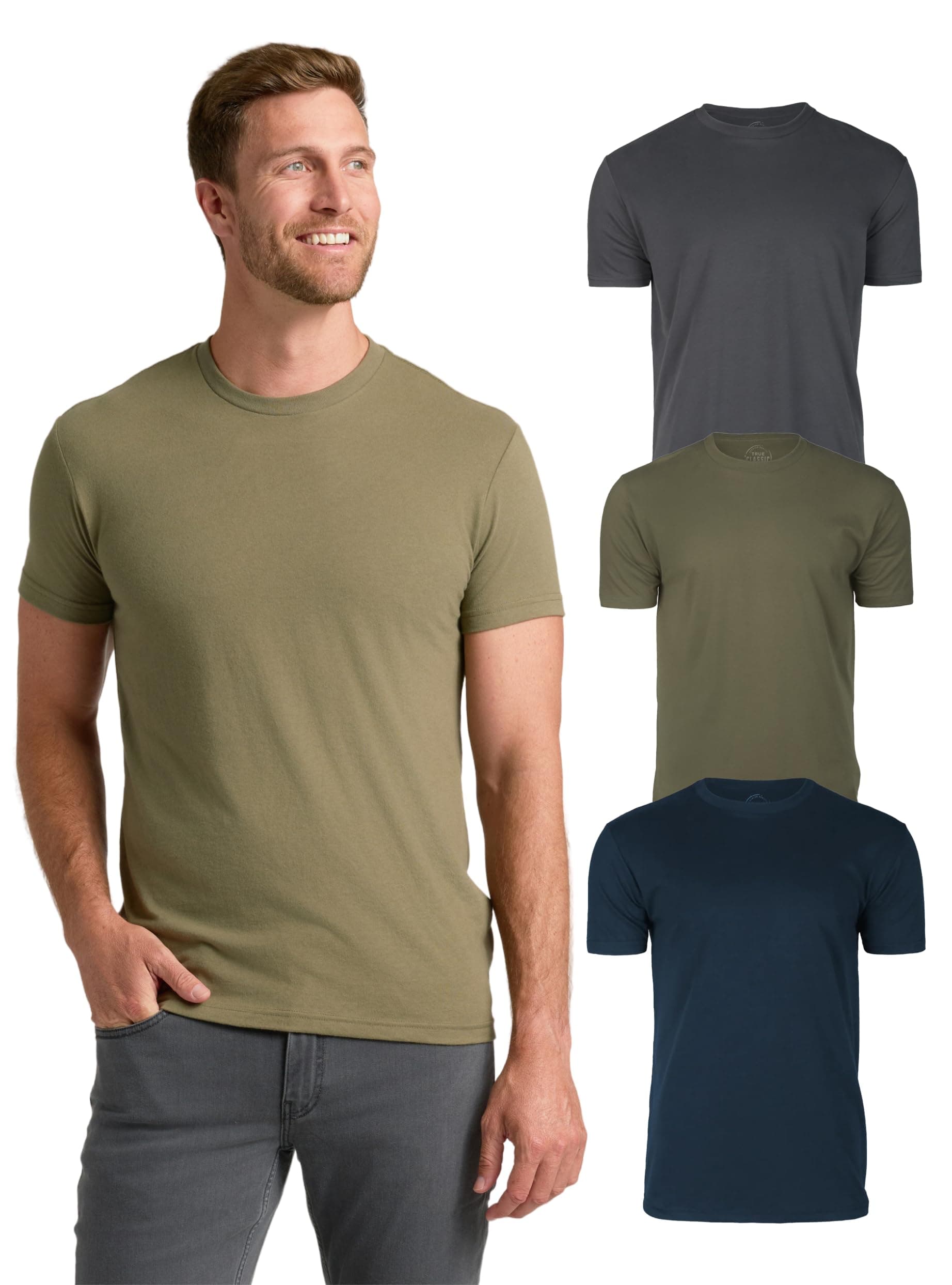 True Classic mens Short Sleeve Classic Crew T-Shirt (pack of 6)