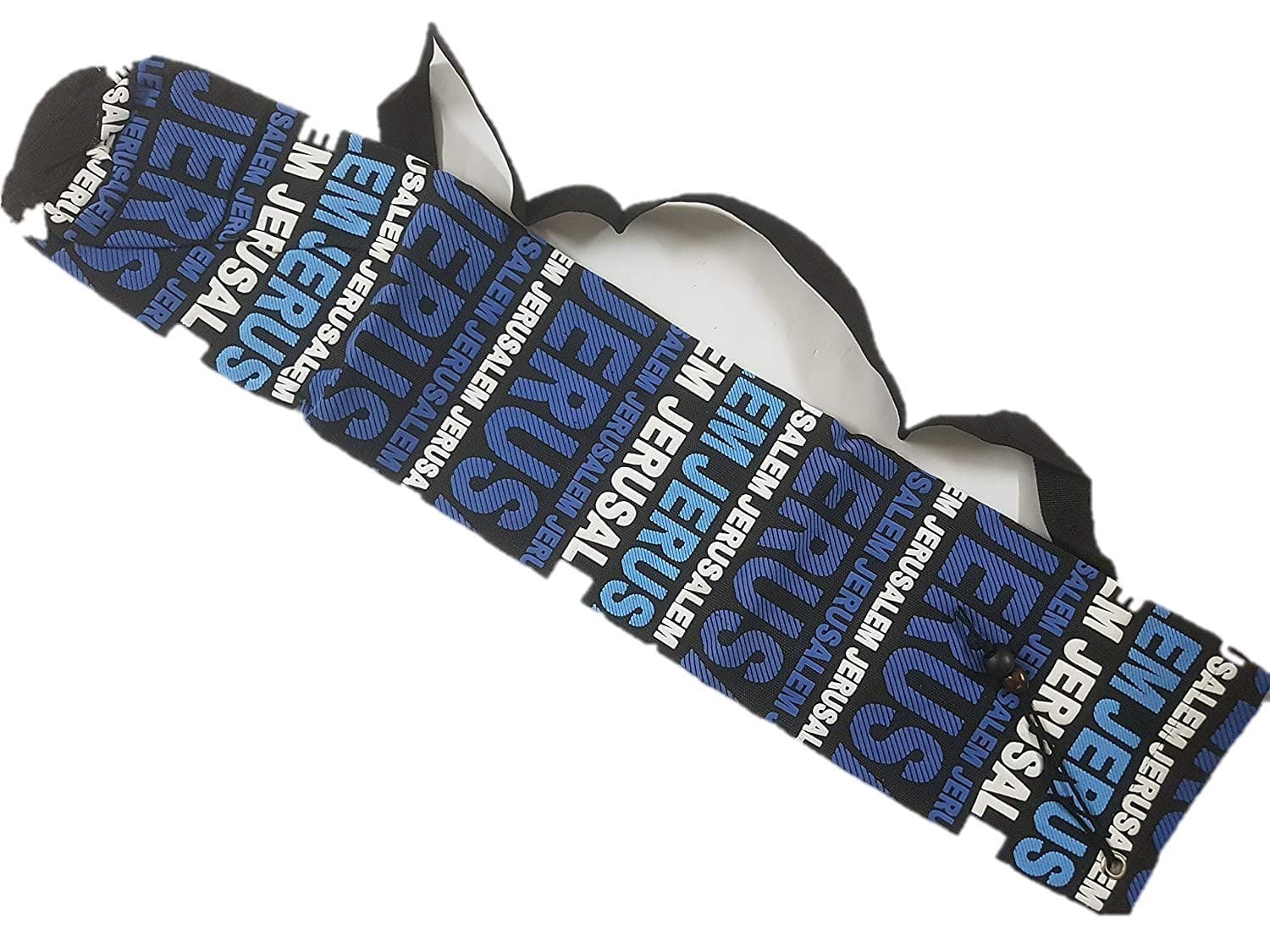 Large Shofar Bag for Yemenite Kudu Shofars - Protective Drawstring Closure Case with "Jerusalem" Design - Jewish Musical Instrument Carrying Case