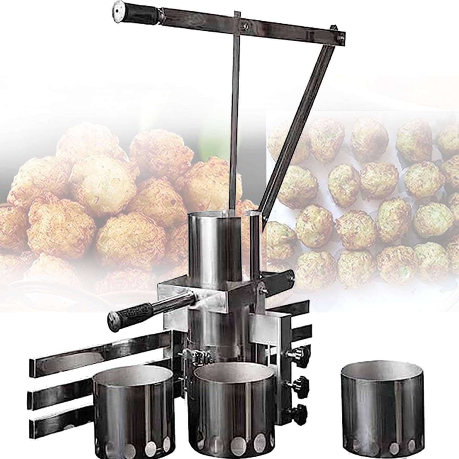 UPIKIT Commercial Manual Meatball Machine + 3 Molds (1.5/2.0/2.5cm), Stainless Steel Vegetable/Meatball Forming Machine, Shrimp Ball Fish Ball Maker