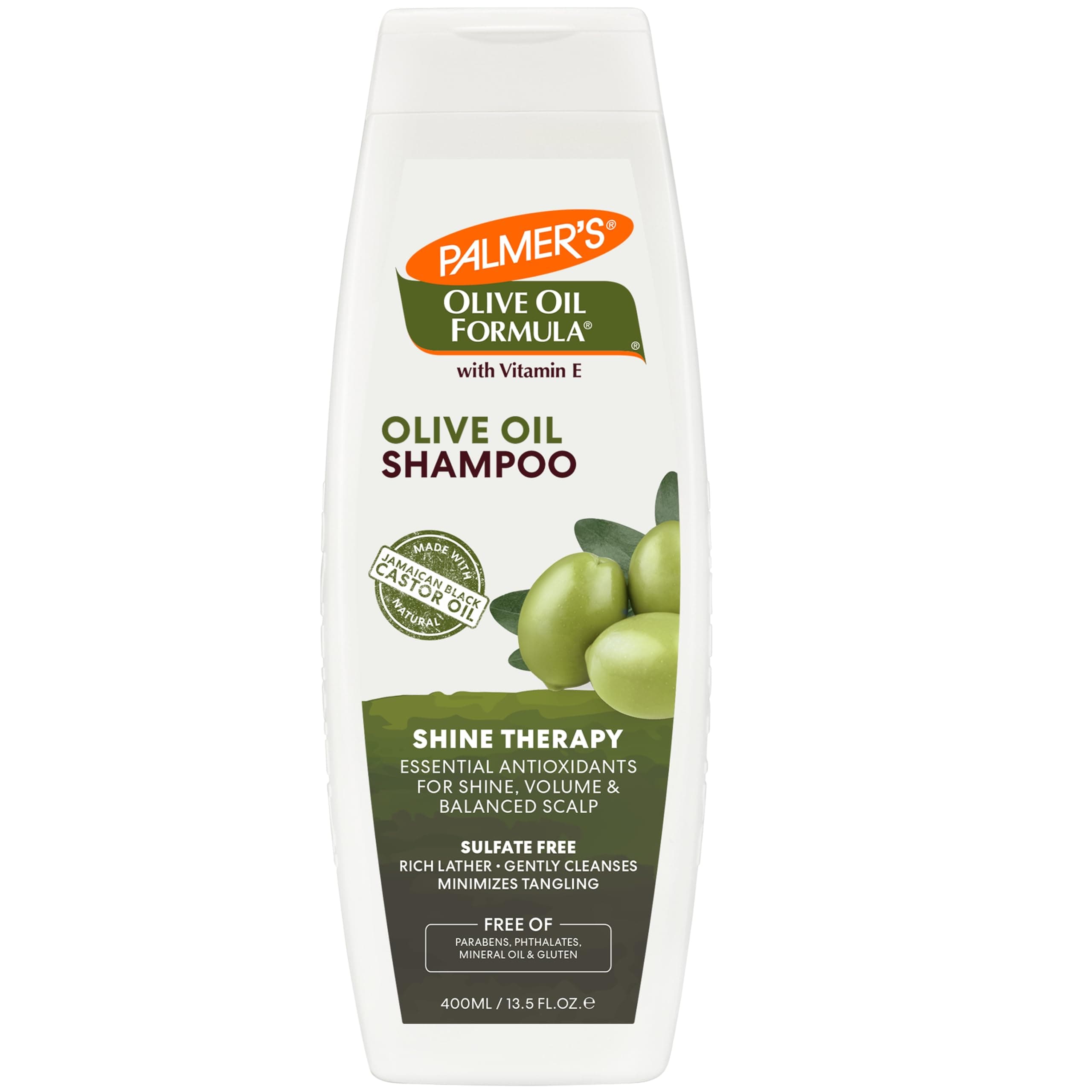 Olive Oil Formula Shampoo|Shine Therapy|Essential Antioxidants For Shine,Volume&Balance Scalp|Rich Lather, Cleanses,Minimize Tangling|No Sulfate, Paraben,Phthalates,Mineral Oil&Gluten|13.5 Oz