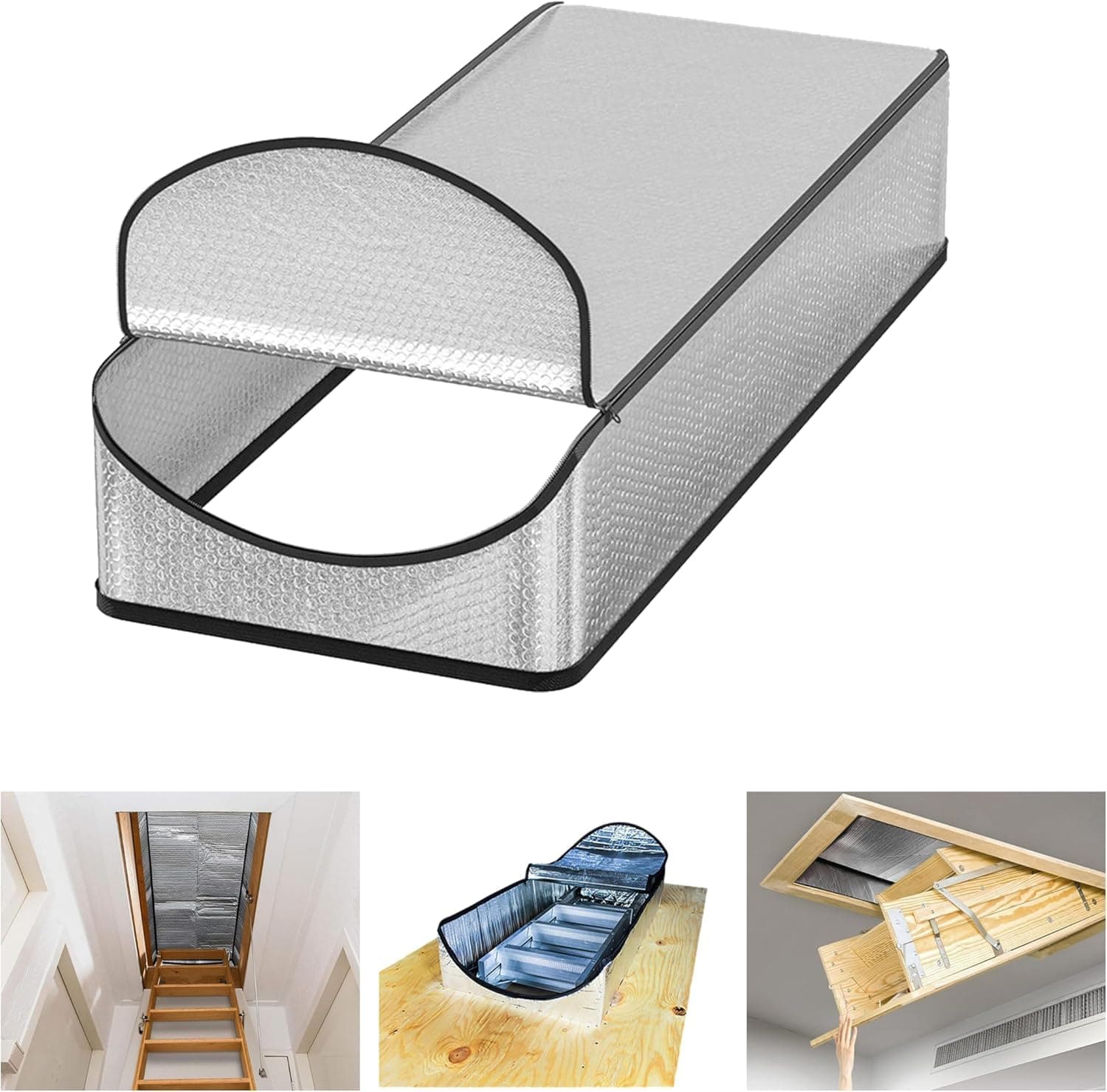 Santiano Attic Stairs Insulation Cover 25"x54"x11", Attic Door Insulation Cover,All-Year Energy Saving,Class A Fireproof Attic Tent Ladder Insulation Cover Kit (Nail Gun)