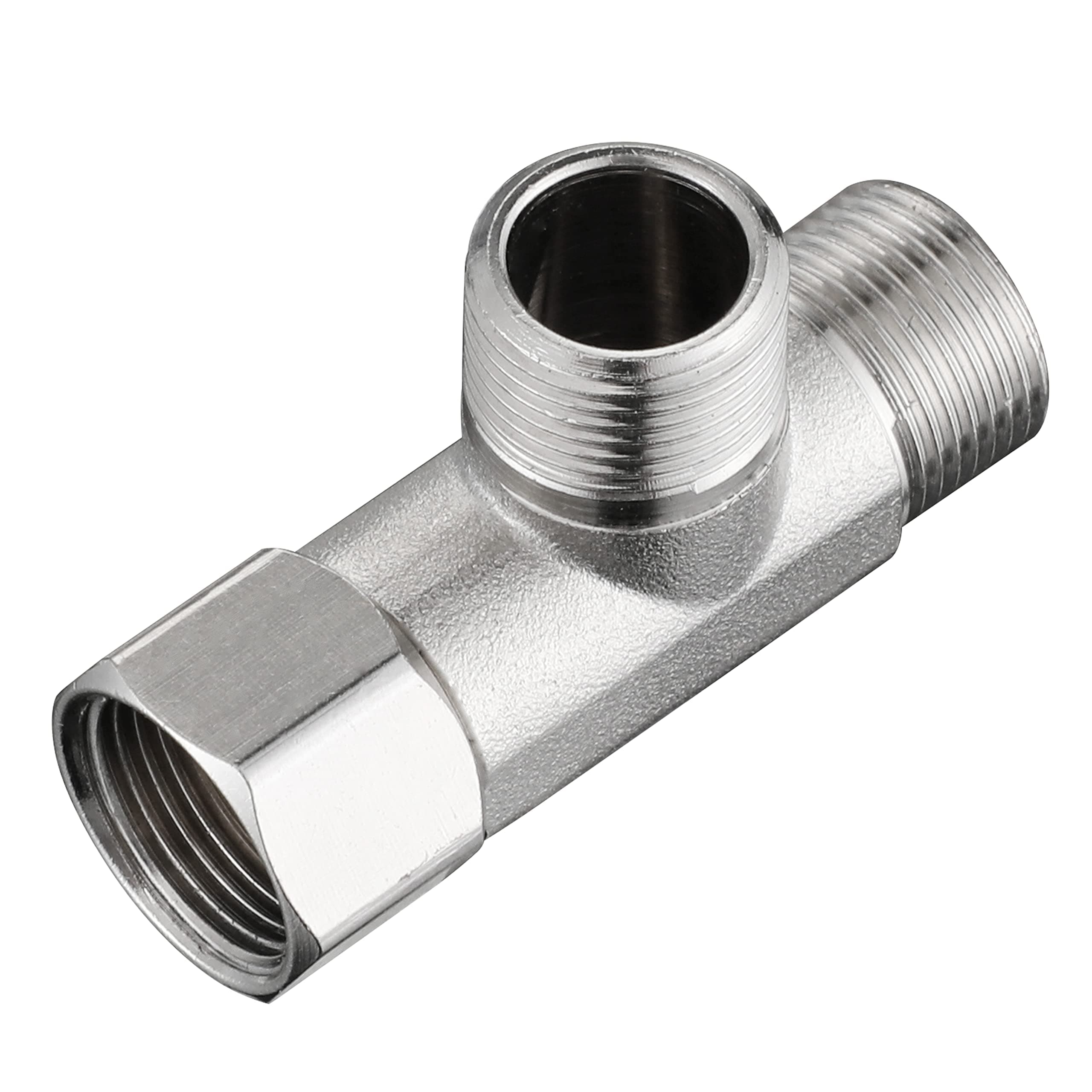 3/8 Compression Tee Valve, Standard Angle 2 Pcs Brass Adapter 3 Way Valve 3/8'' Inlet And Outlet, Stop Add-A-Tee Connector