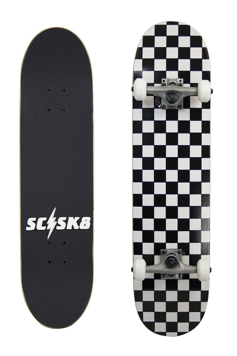 Pro Skateboard/Crusier Pre-Assembled Complete (White Checkered)