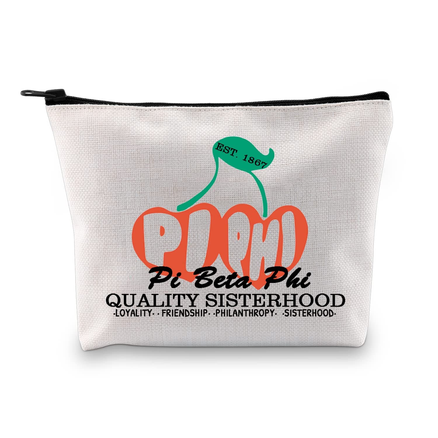 XYANFAPi B phi Makeup Bag Greek Letter Sorority Cosmetic Bag Greek Life Big Little Sorority Gift Bird Day Gift, QUALITY SISTERHOOD, Fashion