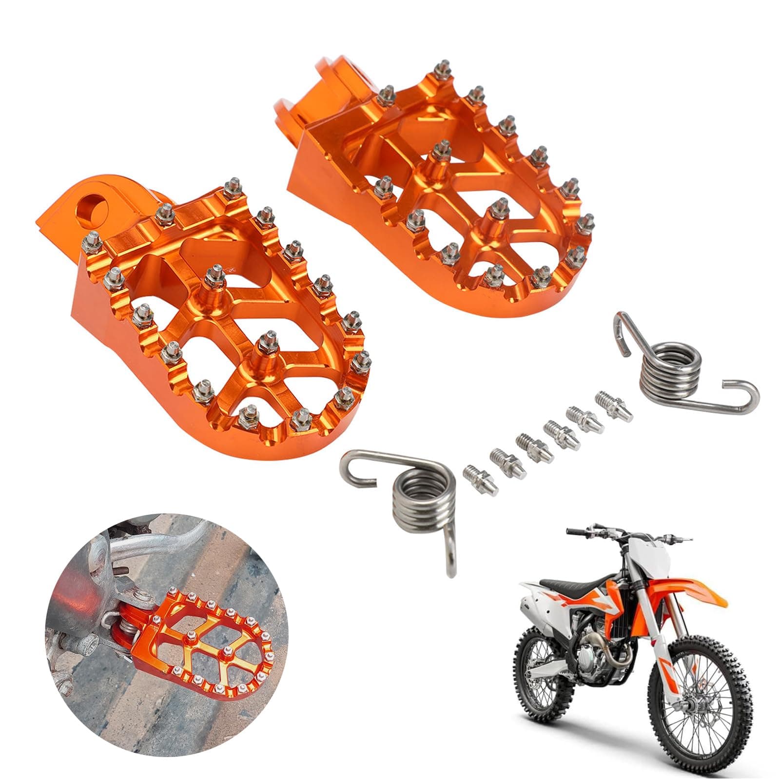 USTPOAnXin Foot Pegs Footpegs Footrests Foot Pedals Rests CNC MX For SX SXS XC EXC MXC XCW SMR FREERIDE SMC ADVENTURE ENDURO SUPERMOTO 65 85 125 150 200 250 300 350 380 400 450 500 525 530 540 560