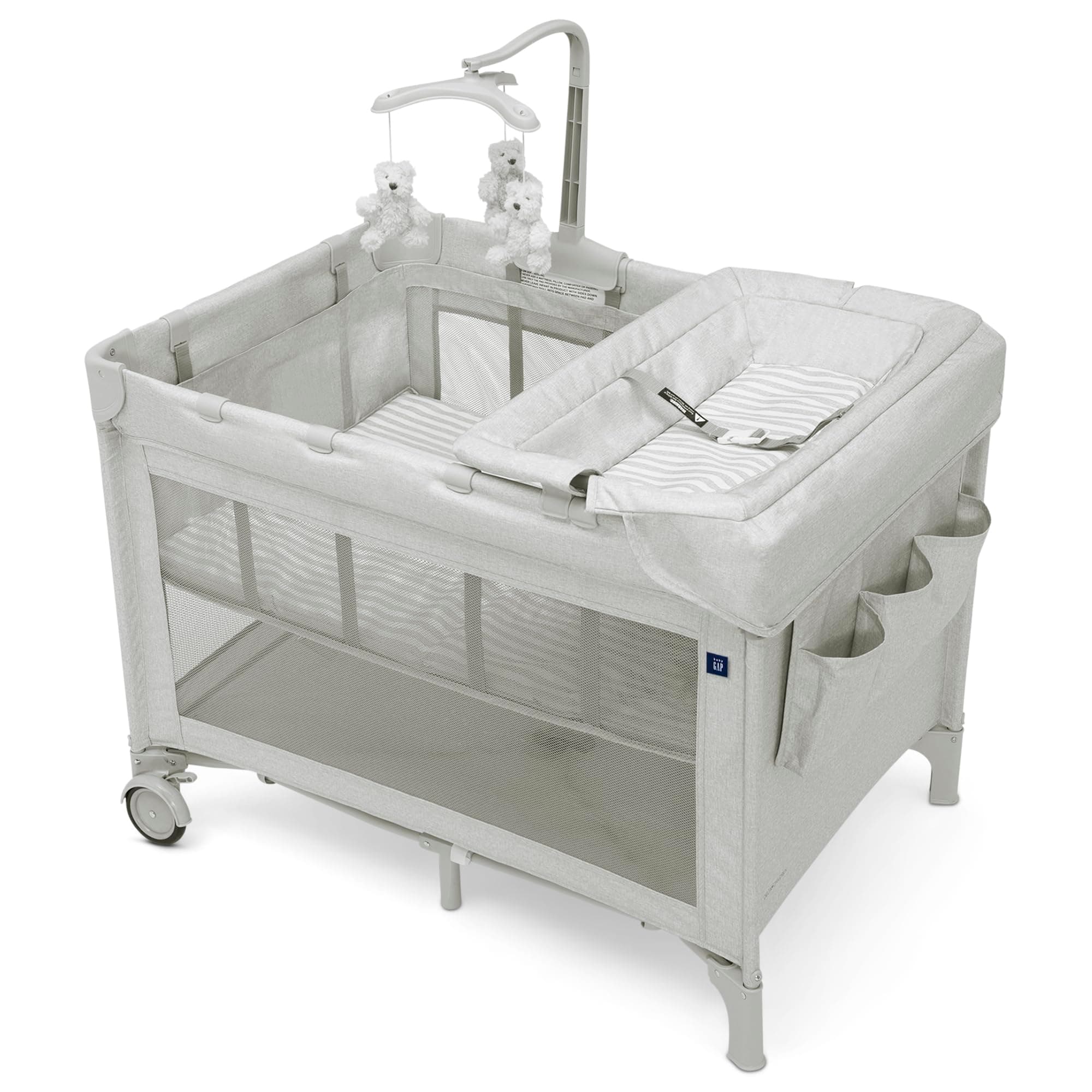 GAP babyGap Deluxe Play Yard, Grey Stripes