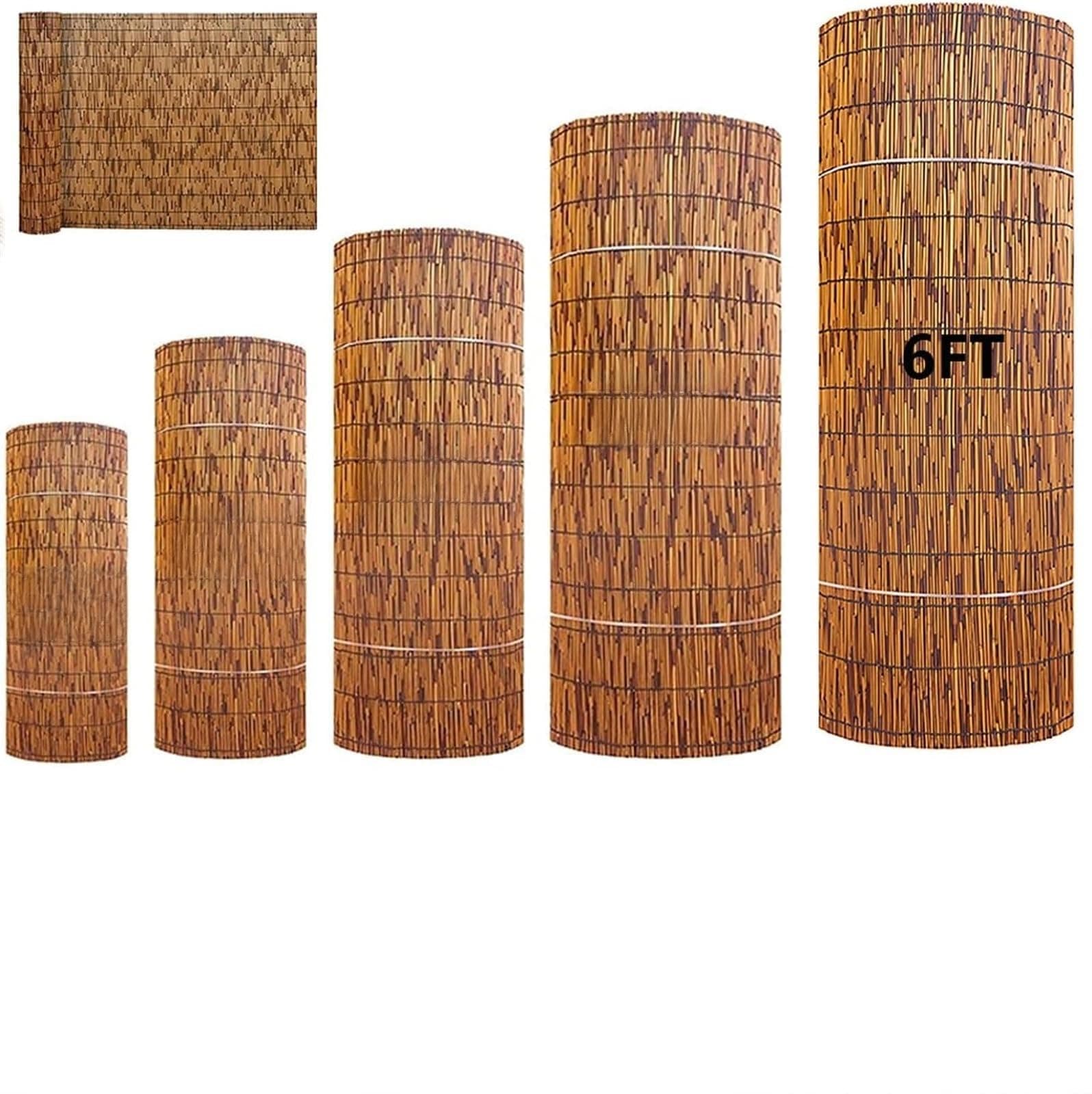 Natural Reed Fencing Rolls,4FT X 16.4FT Balcony Reed Fence Bamboo Screen Fencing for Outdoor Backyard Patio， Privacy Screen Panels,Balcony Fencing Covering (Size : H0.61xL6m/H2xL20ft)