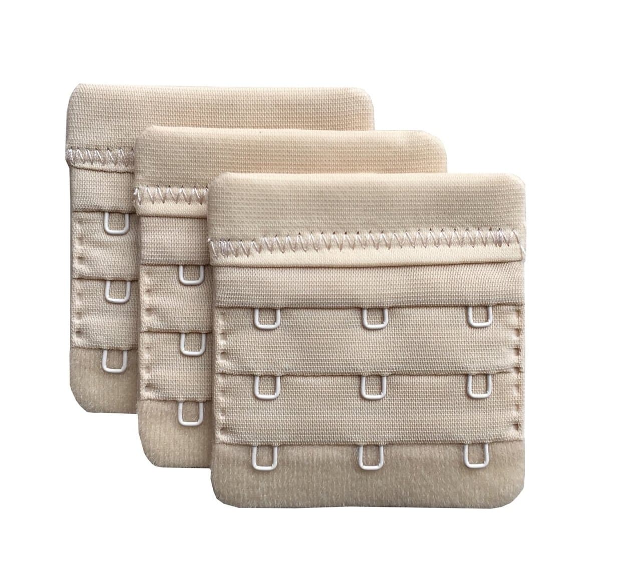 Women Pack of 3 Soft Comfortable 3 Hooks Bra Extender,2.4"x 2.3"