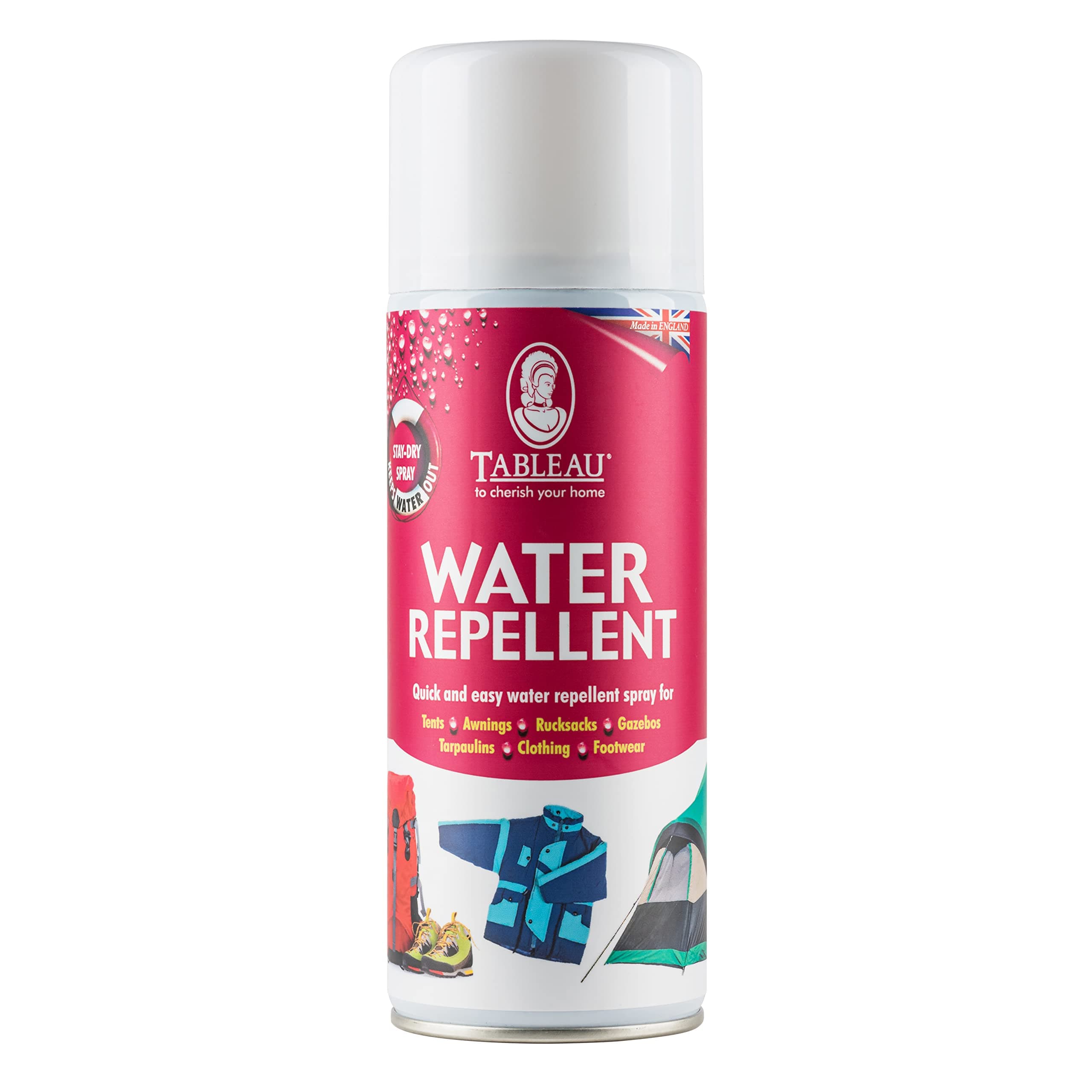 Water Repellent Spray (400ml). Protects Equipment from The Elements. Perfect for Wet Weather Clothing, Tents, Rucksacks, Awnings, Gazebos, Boat Covers and Trainers. Waterproofing Spray