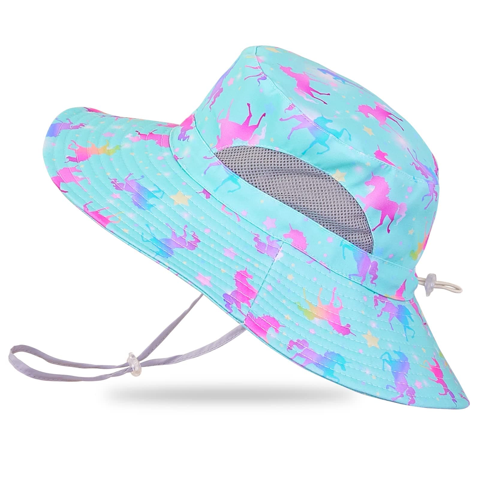 Kids Sun Hat for Girls Mesh Bucket Hat Toddler UV Protection Beach Hat Kids Foldable Fishing Hat for Girls 2-8 Years