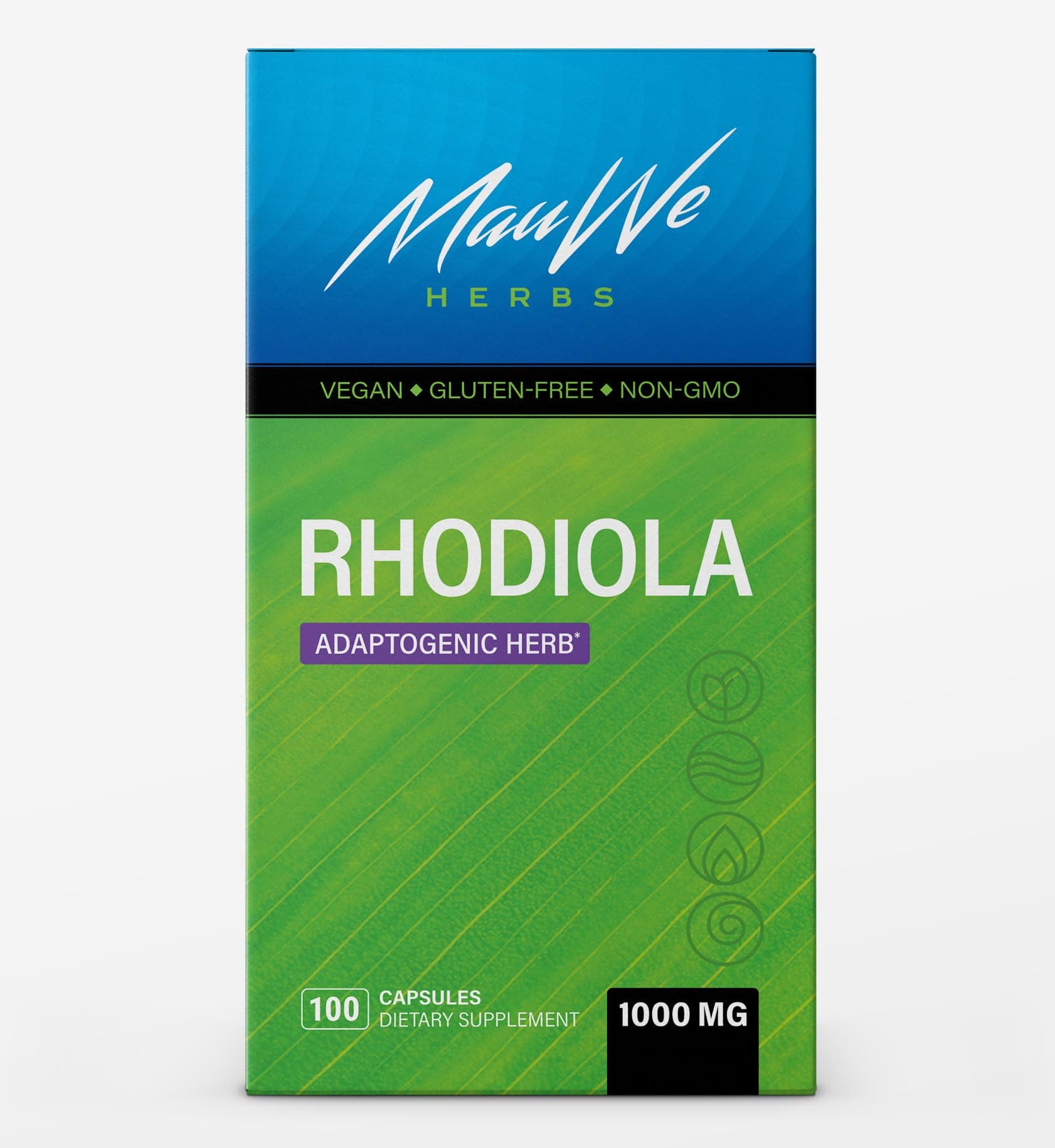 MAUWE HERBS Rhodiola Rosea Capsules - Organic Rhodiola Rosea Supplement for Mood Support & Brain Support, Stress Relief - Herbal, Non-GMO Formula - Made in USA - 100 Vegan Capsules