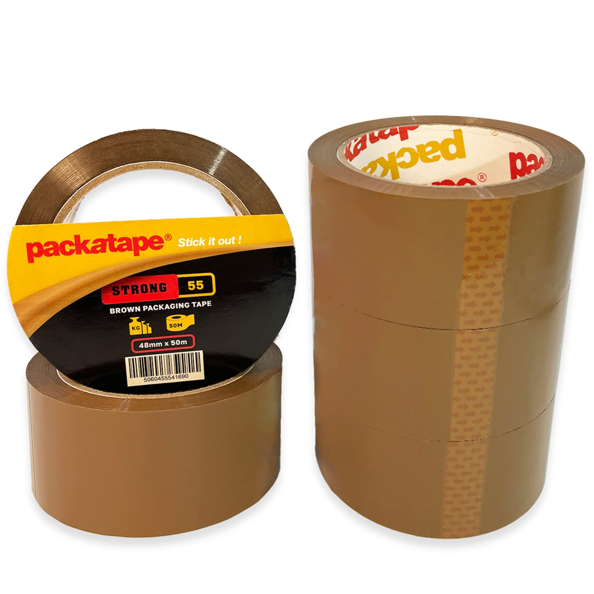 PackatapePacking Tape Strong 5 Rolls Brown Packaging Tape 48mm x 50m Ideal for Parcel, Packing, Packaging, Storage Cardboard Boxes