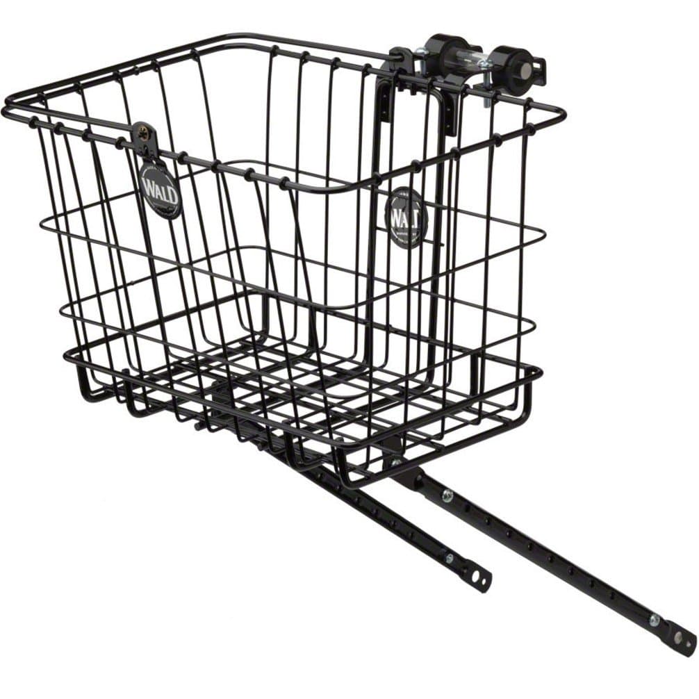 Wald Small Multi-Fit 3133 Front Handlebar Bicycle Basket w/Rack Combo (Black)