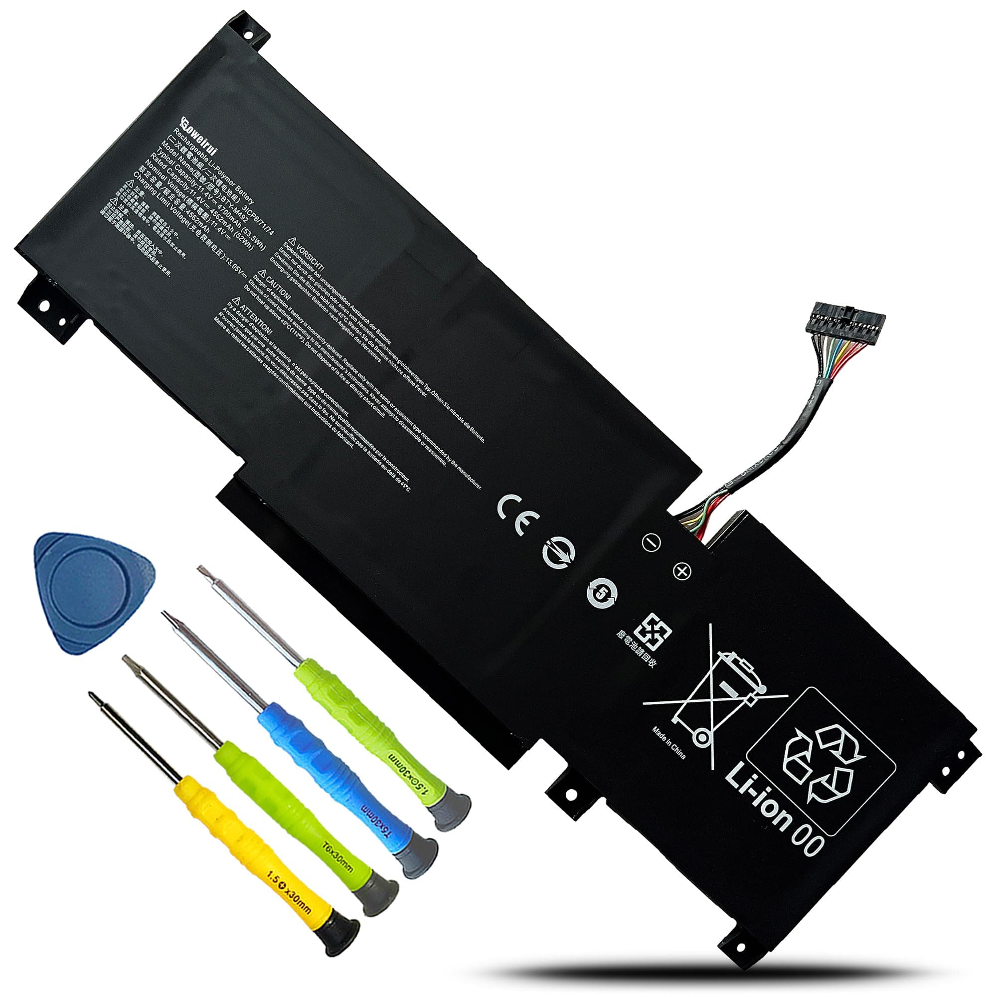 BTY-M492 Battery for MSI WF66 WF76 11UI 11UJ Katana GF66 11UD 12UG 12UX GF76 11UE 12UD Crosshair 15 17 A11UCK A11UDK A11UEK Pulse GL66 GL76 11UDK 11UEK 11UCK Sword 15 A11U A11UD A11UE