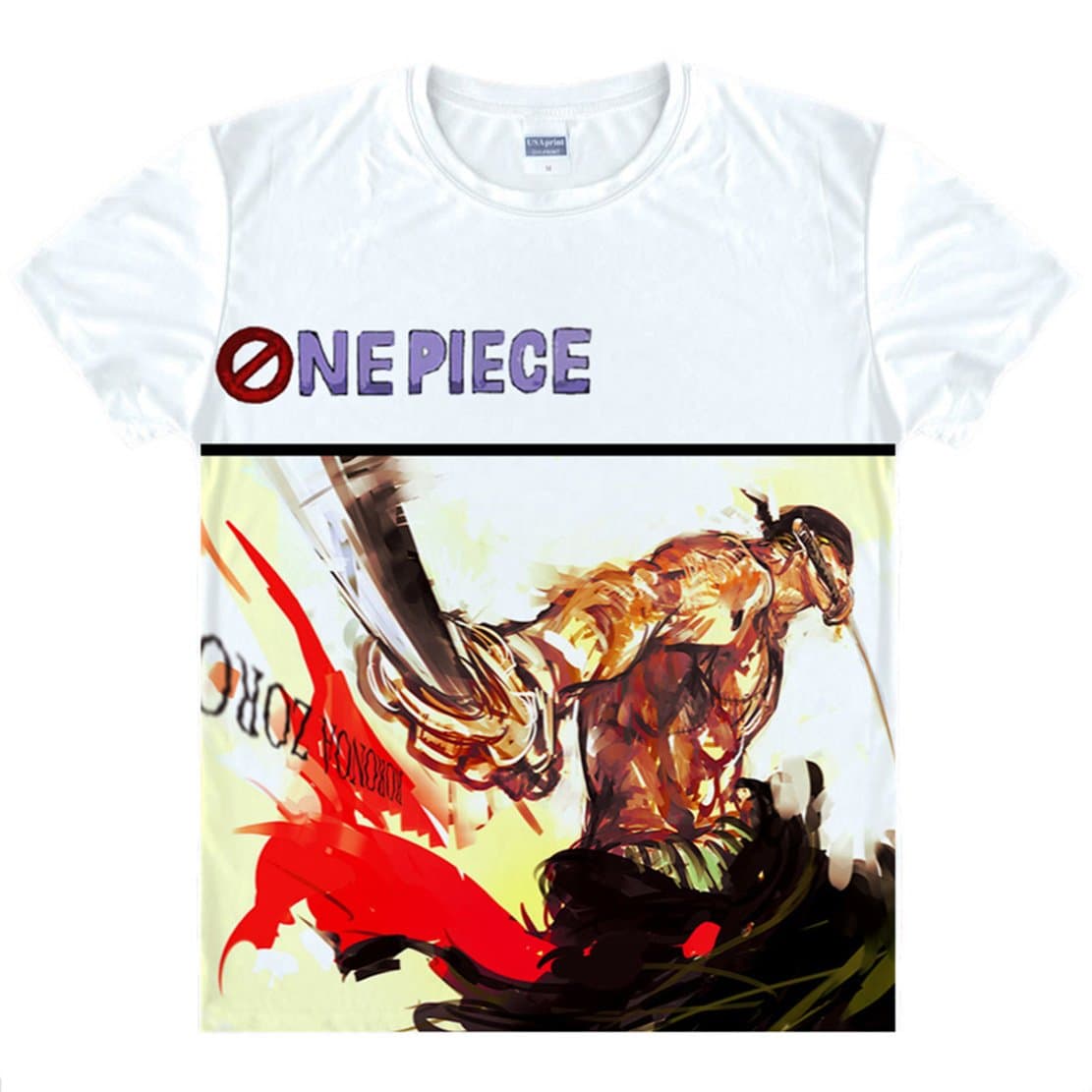 Anime One Piece Roronoa Zoro T-Shirt Summer Printed T-Shirt Tee