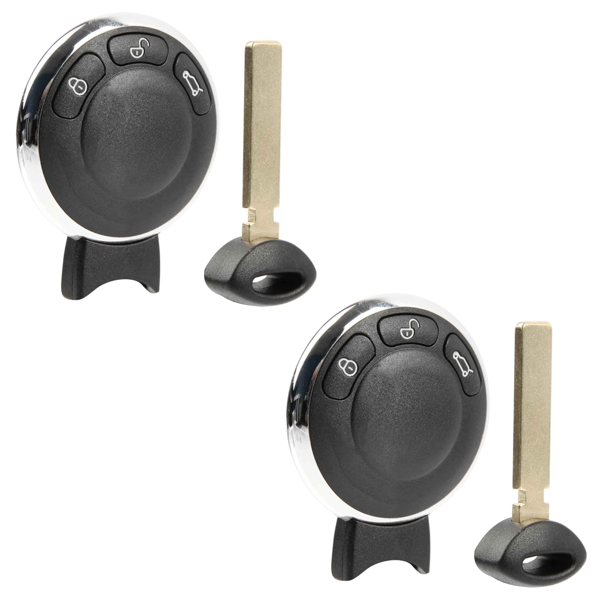 Keyless Entry Remote 3-Button Key Fob Replacement for 2006 2007 2008 2009 2010 2011 2012 2013 2014 Mini Cooper Countryman Paceman (KR55WK49333, 3452819-01) Set of 2