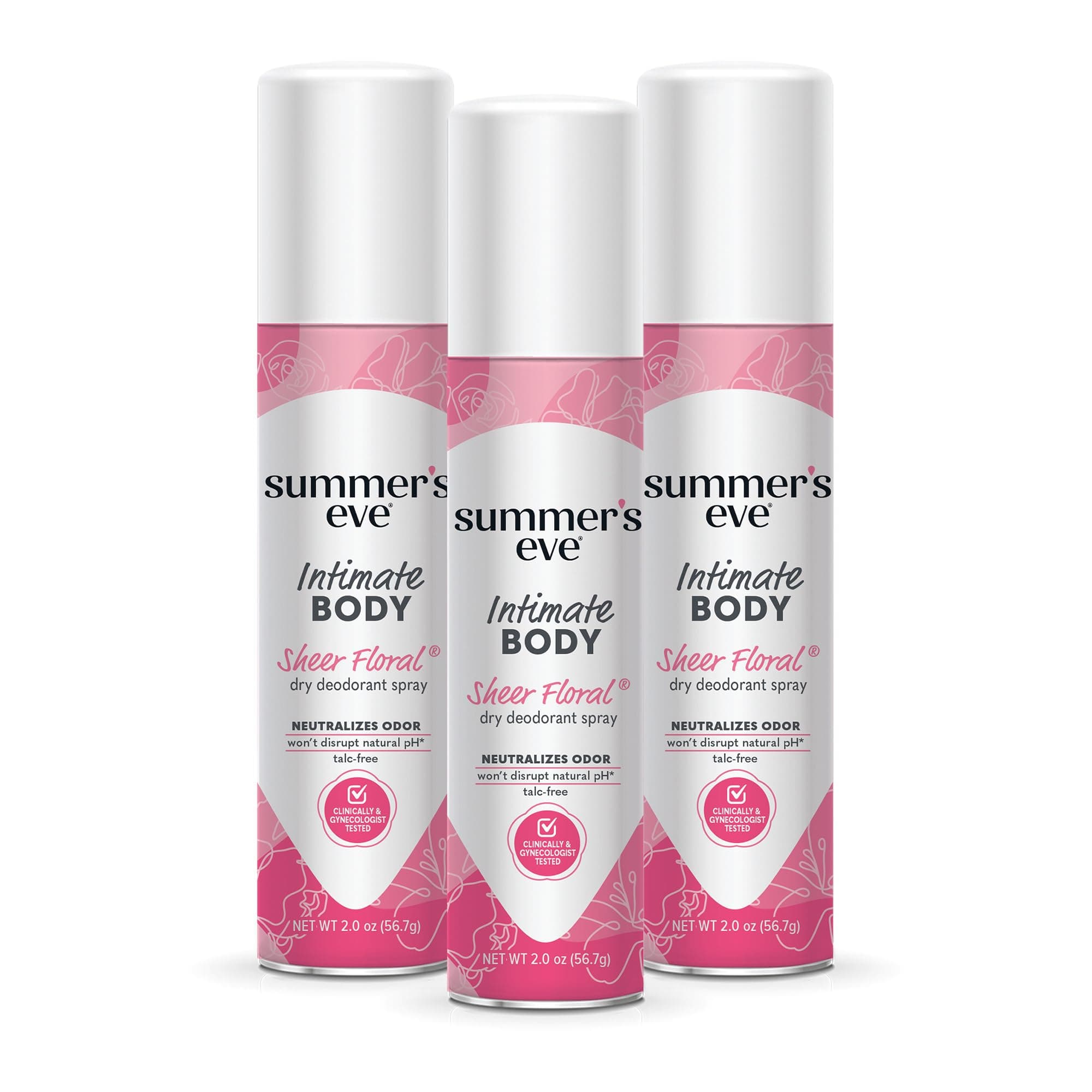 Summer's Eve Sheer Floral Daily Refreshing Feminine Spray, 2 oz, 3 Pack