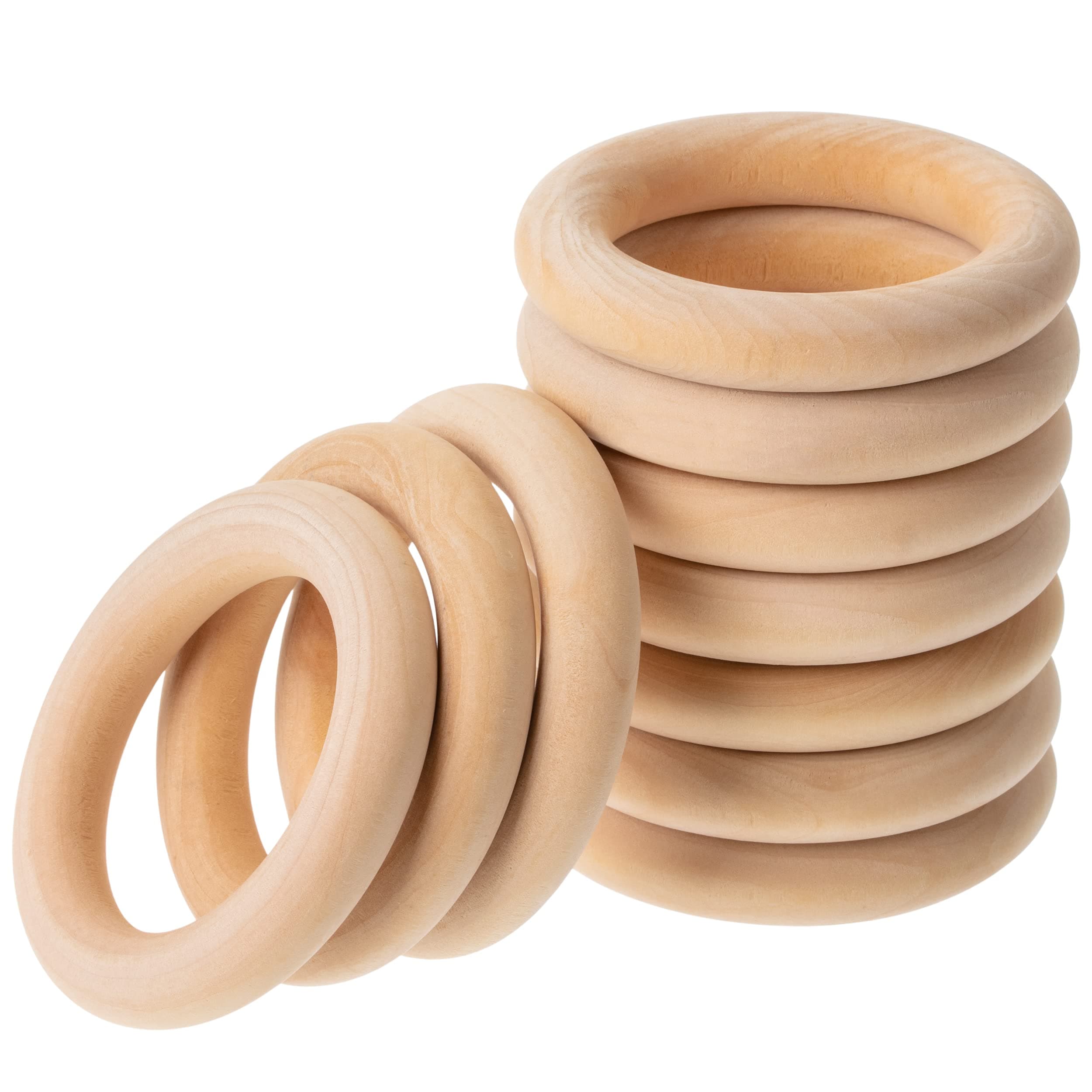 Mr. Pen- Wooden Rings, 2.7", 10 Pack, Wooden Rings for Crafts, Wood Rings, Macrame Rings