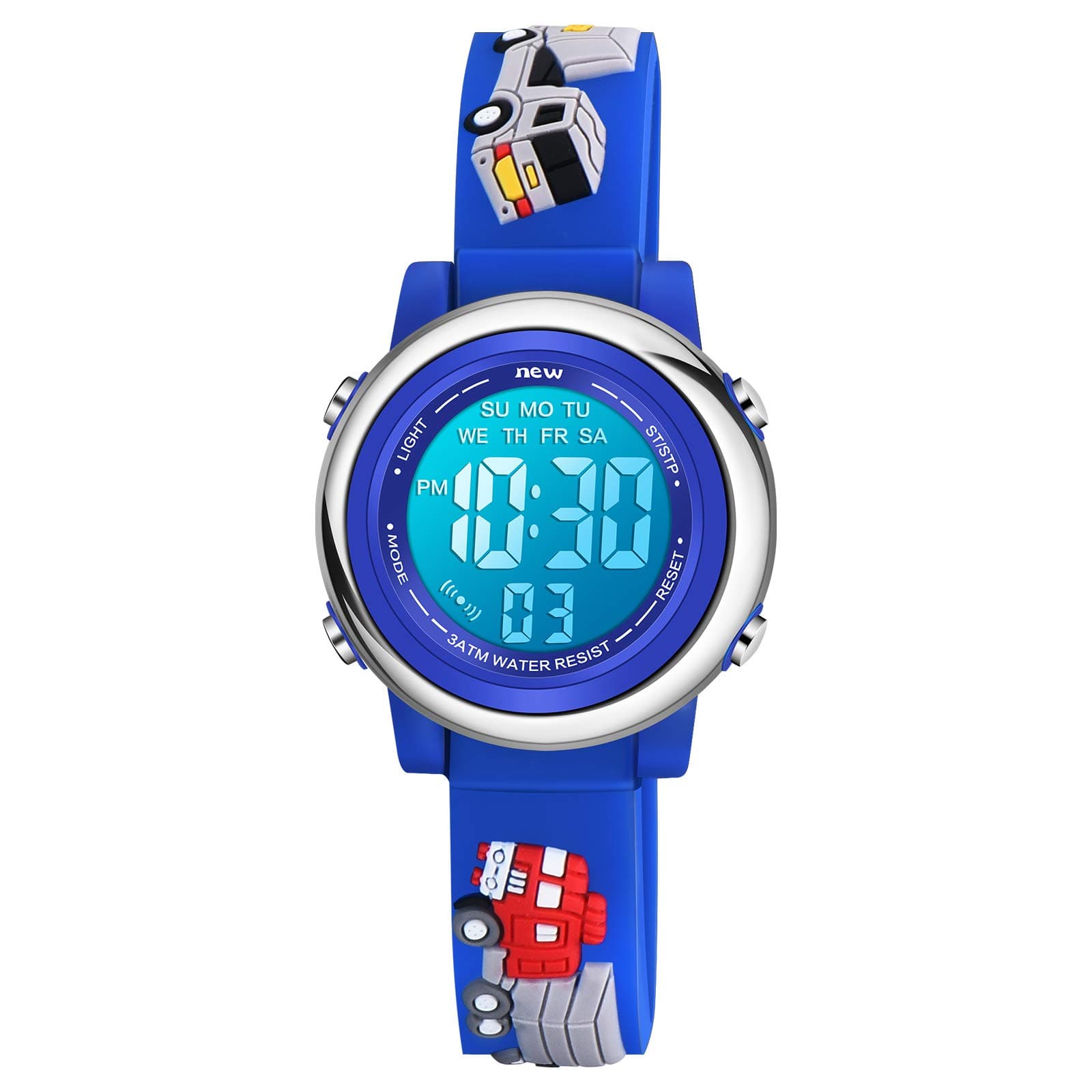 Venhoo Kids Watches for Boys 3D Cartoon Waterproof Silicone 7 Color Flashing Lights Children Toddler Wrist Watch for Boy Little Child