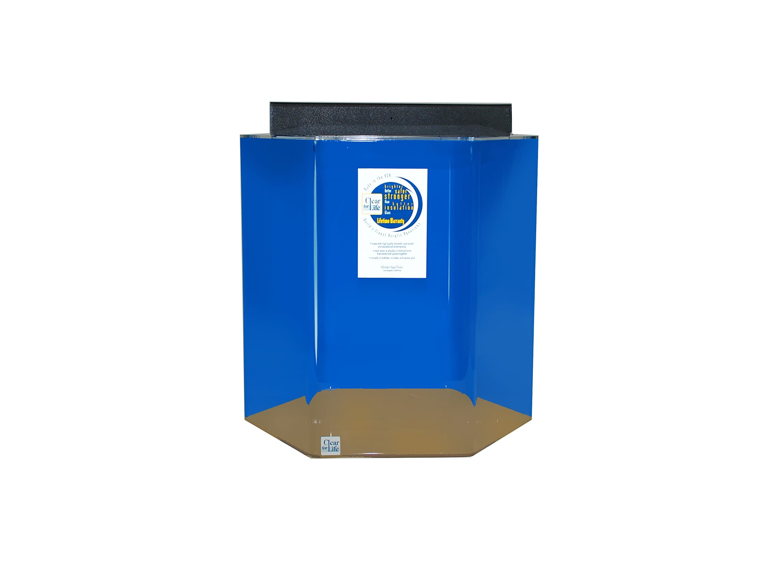 Clear-For-Life 55 Hexagon Aquarium - Light Blue Back