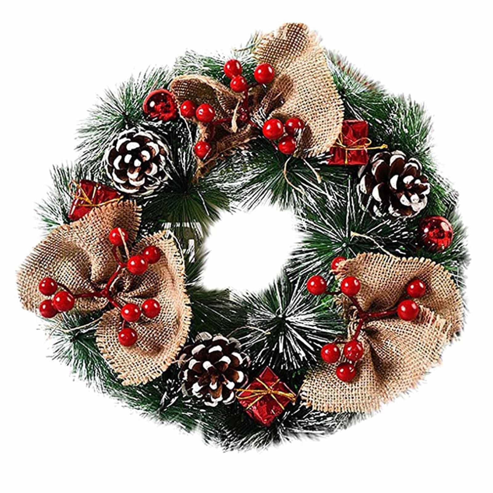 Threesome12.64 Inch Christmas Deroction Wearth, Christmas Door Wreath Reef Artificial Christmas Wreaths Christmas Window Wreaths Christmas Party Decorations