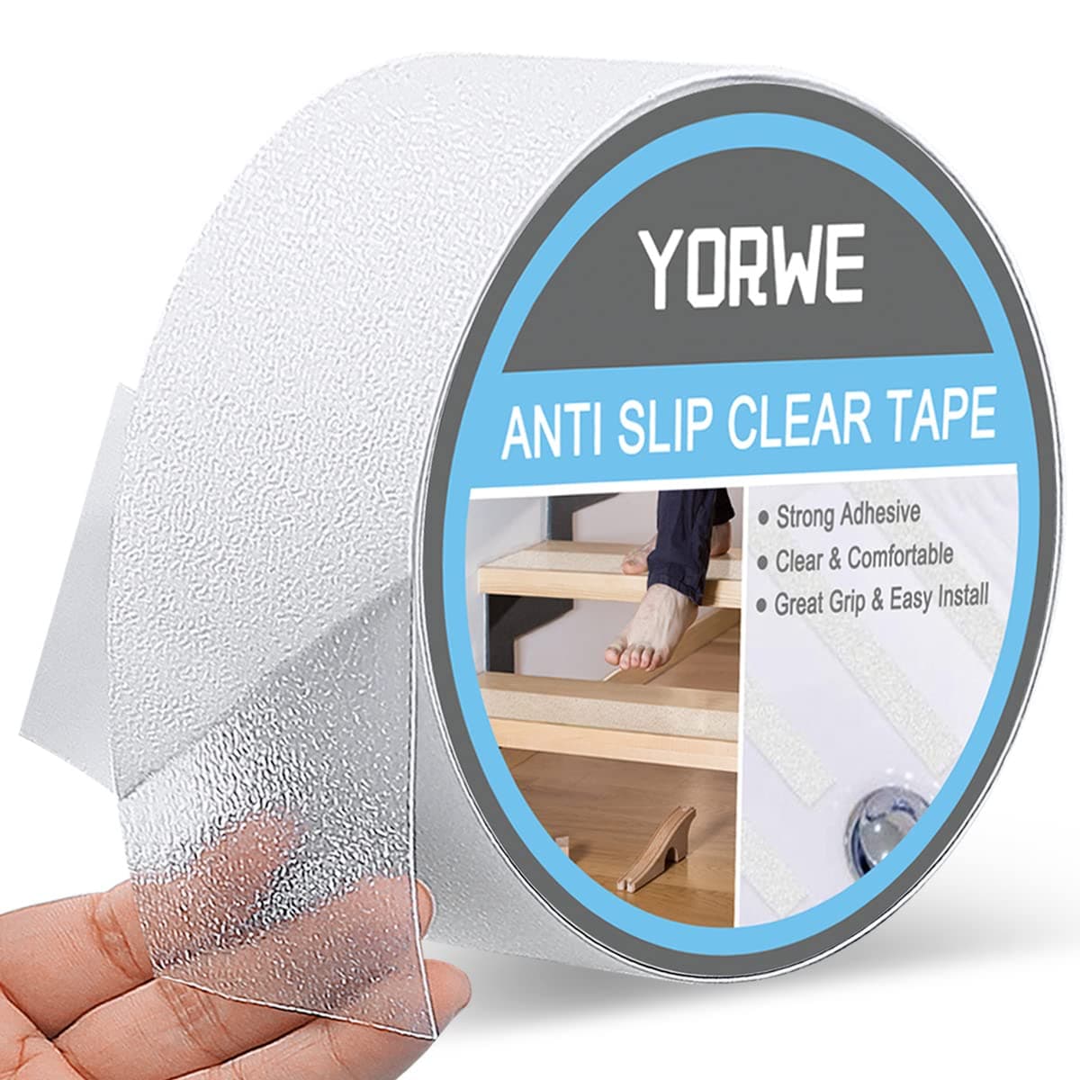 Anti Slip Clear Tape, Bathtub and Shower Treads, Safety Walk Self Adhesive Non-Slip Tape (5CM Width x 5M Long, Clear)