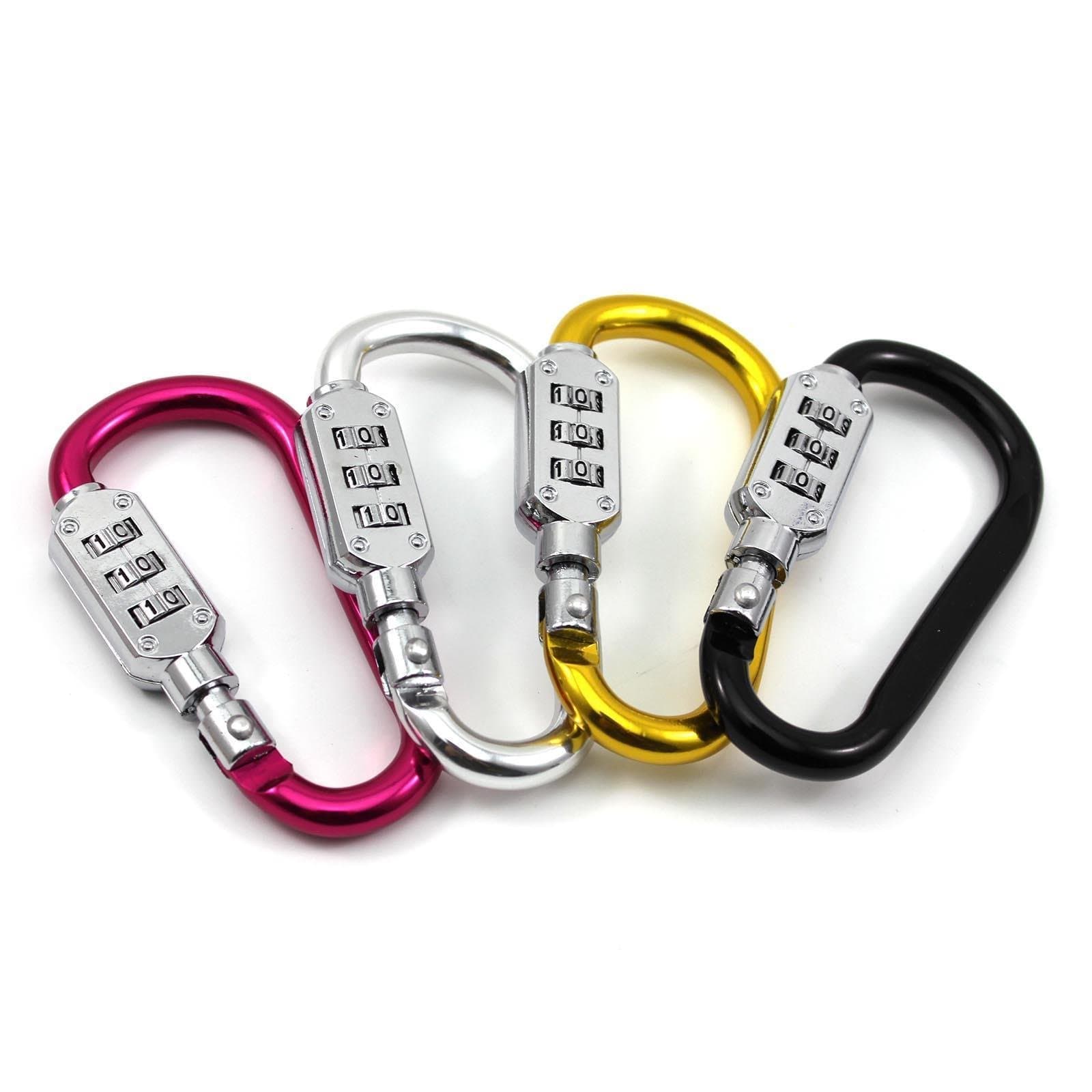 Small Portable Bag Suitcase Luggage Security Carabiner Lock Password Padlock