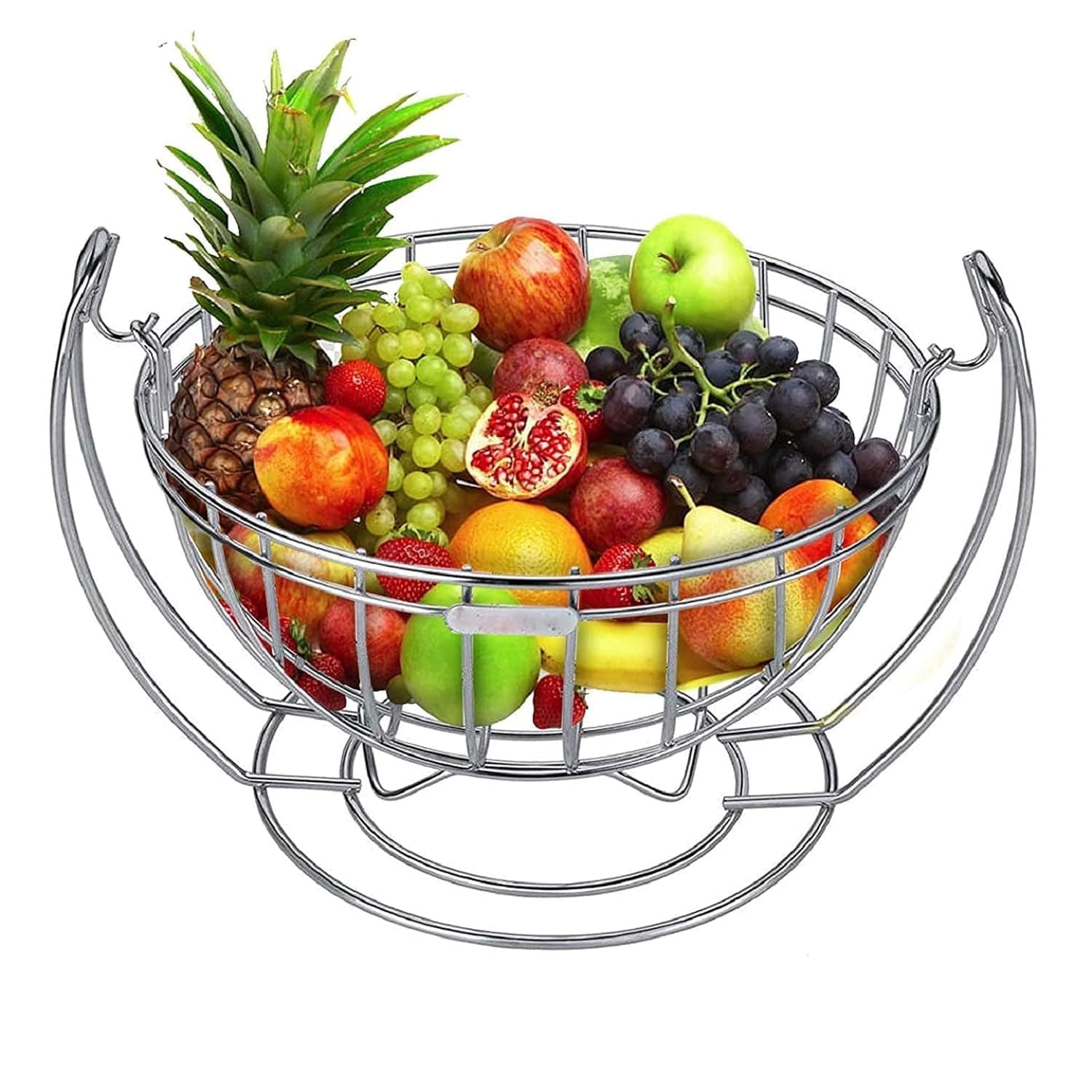 Fruit Basket Fruit Drain Basket Home Iron Fruit Bowl Storage Holder Storage Basket Steel Bowl Kitchen Storage Container