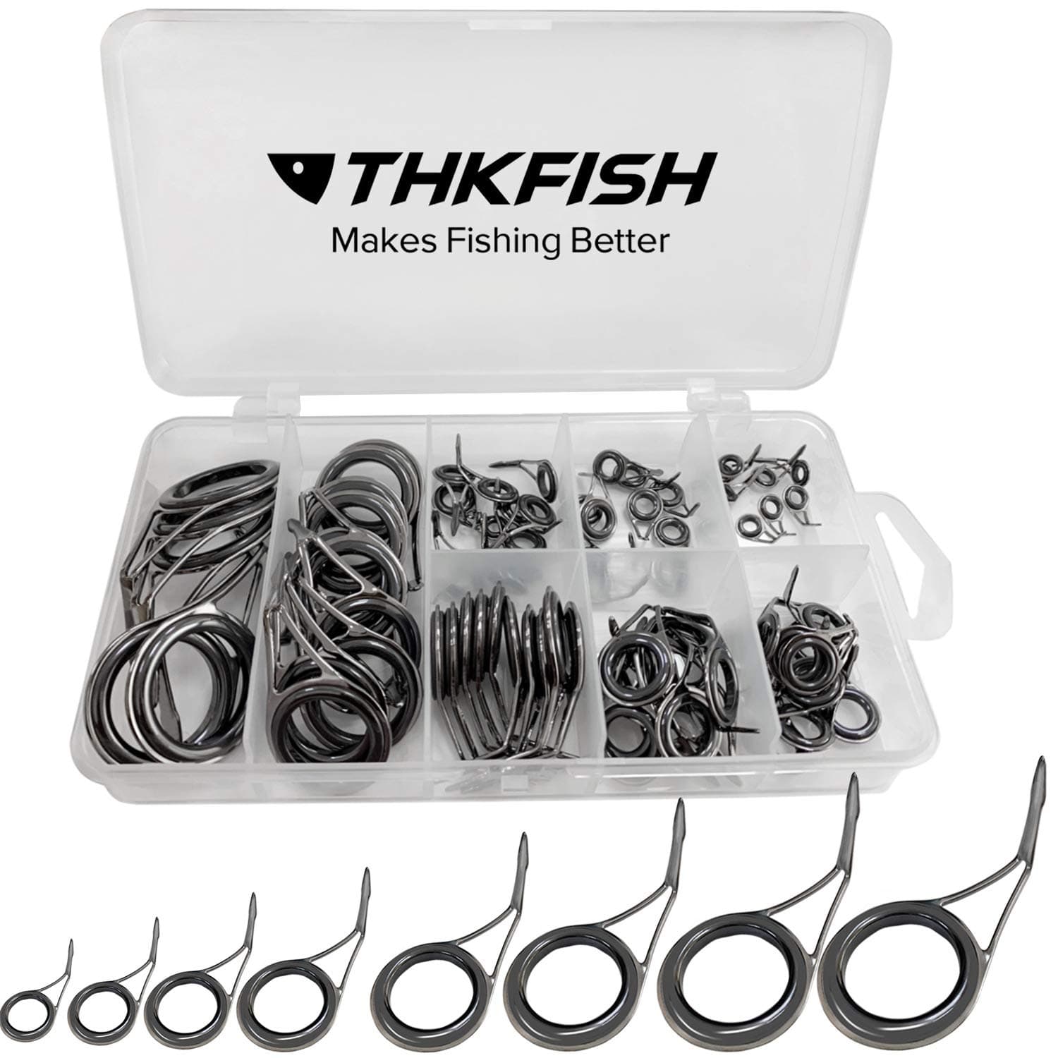 THKFISH Ruten Reparatur Kit Spinn Ruten Reparatur Keramik Edelstahl Carbon Spinnrutenfhrungen Angeln Ruten Reparatur Kit 35stck/75stck