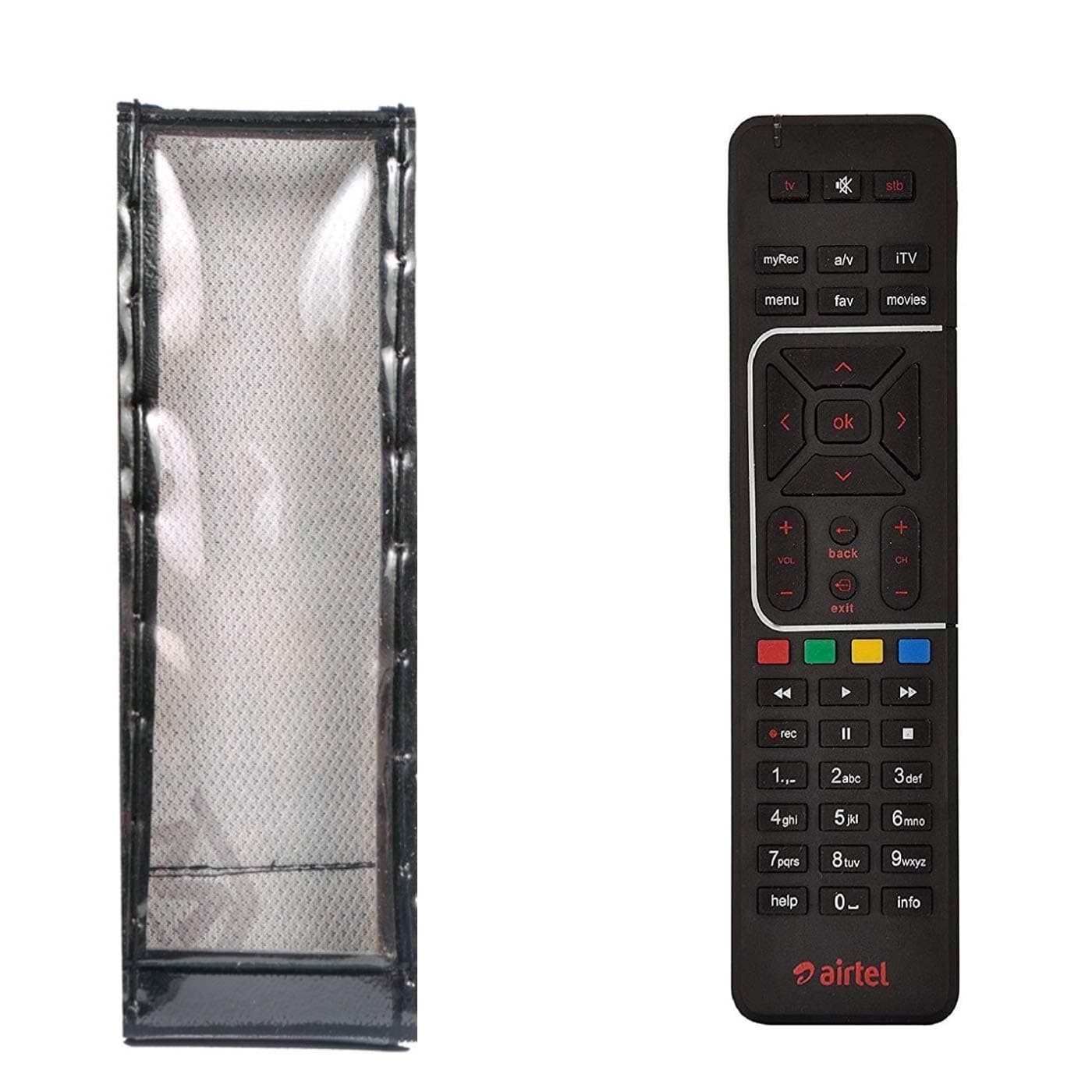 PRUSHTI COVER AND BAGS,PU Leather Cover Holder Protective Case for AIRTEL Dishtv dth Remote Control,PU Leather Cover Holder