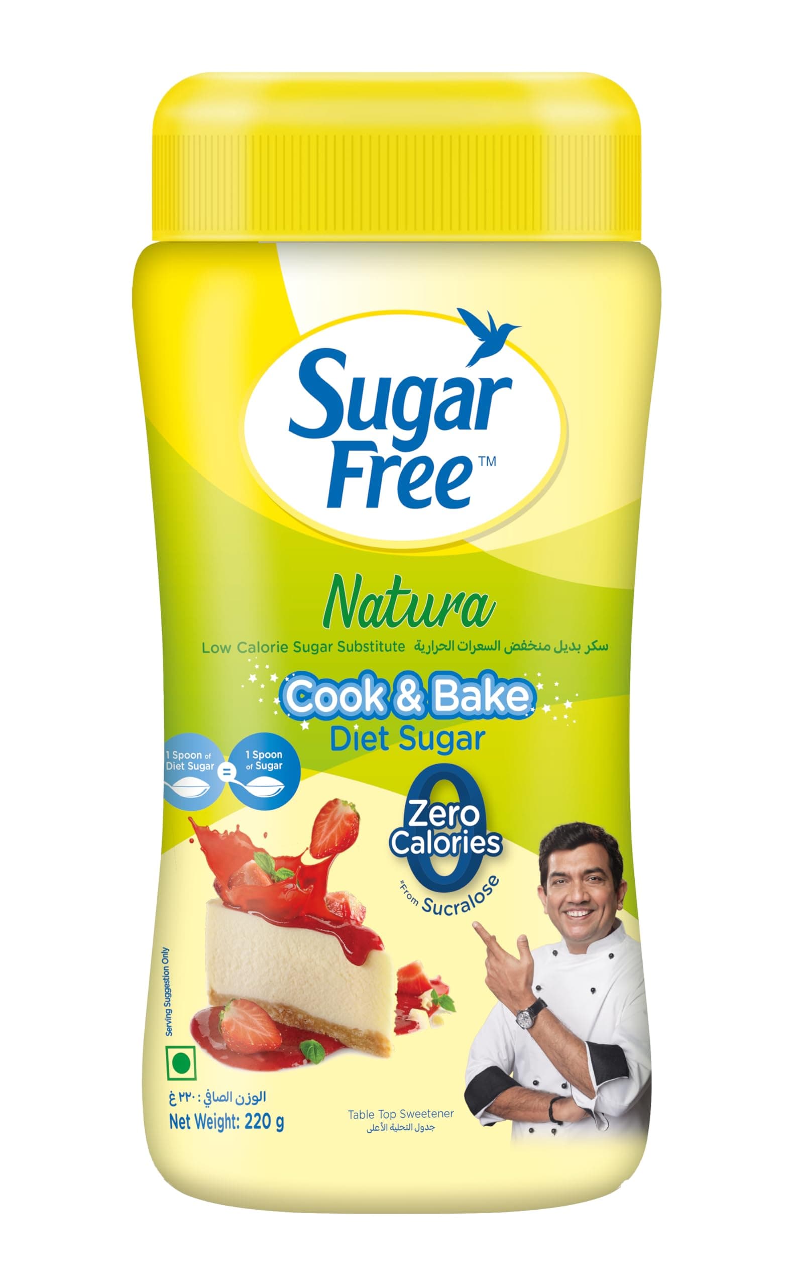 Natura Diet Sugar, 220g, Jar | Low Calorie Sugar Substitute | 100% Safe