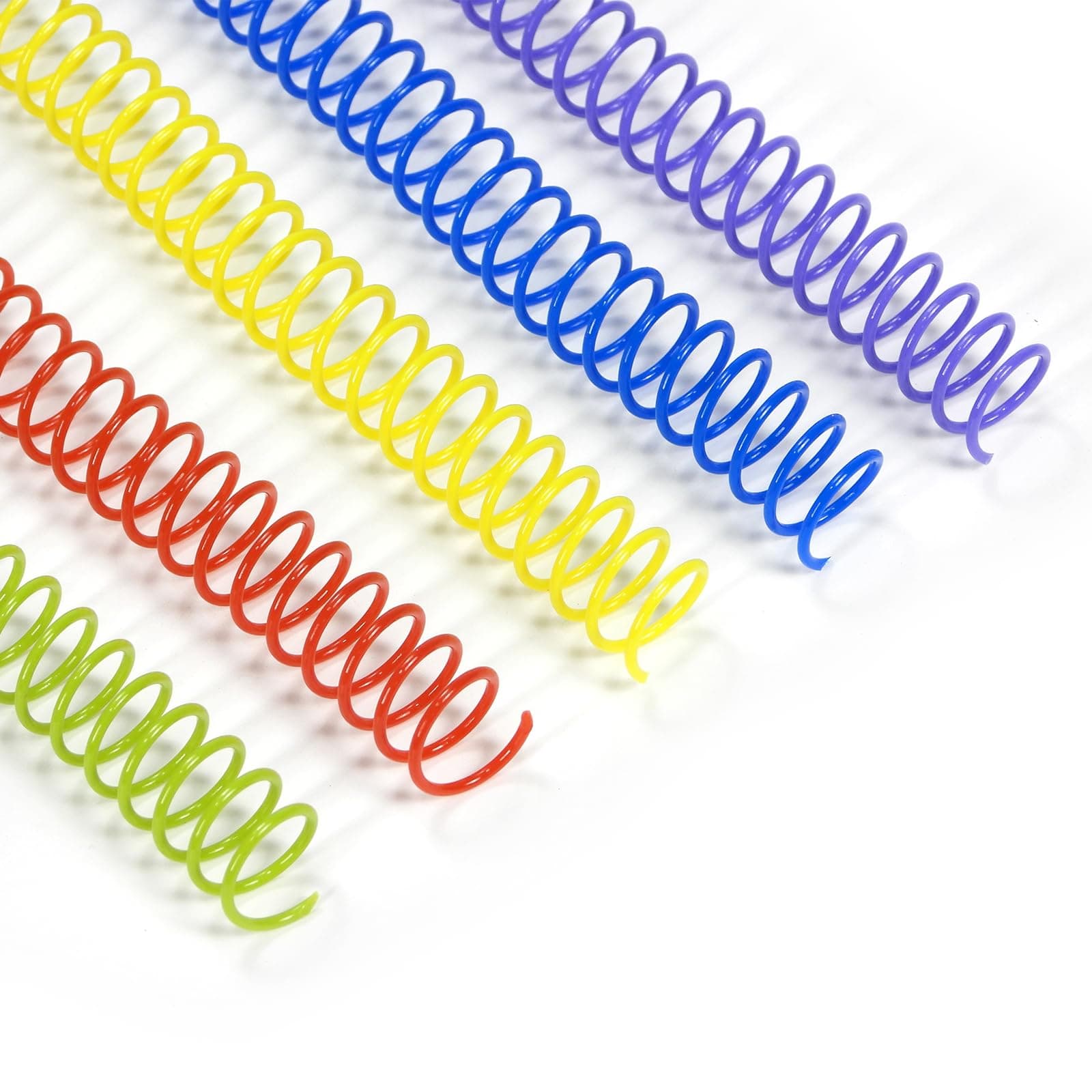 RAYSON Plastic Spiral Binding Coils, 50 Sheets, 3:1 Pitch, 9.5mm, Multi-Coloured, A4, Pack of 100