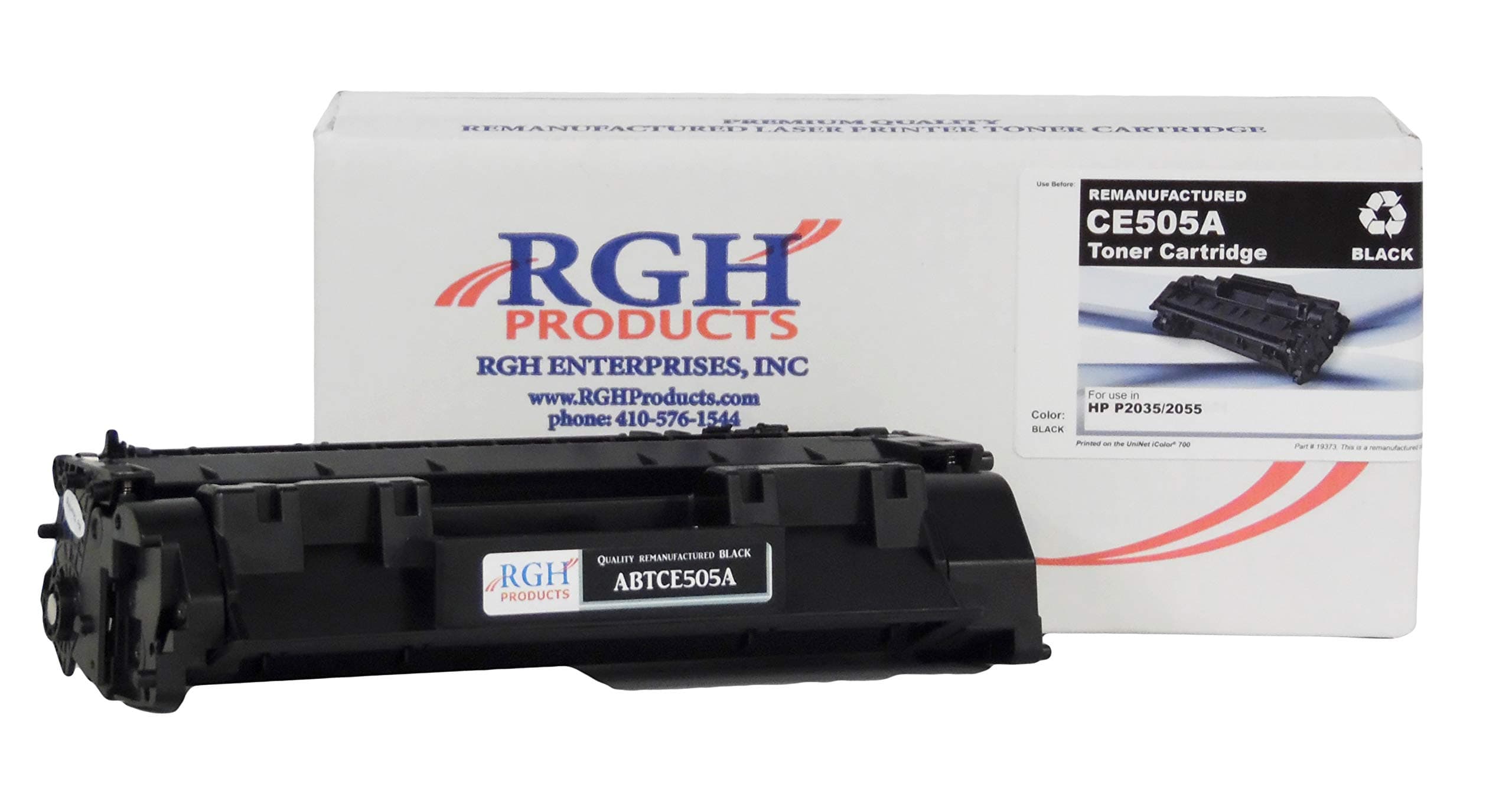 RGH Products(TM Remanufactured ABTCE505A Toner Cartridge Tray, Replaces HP LaserJet 05A/ CE505A, for use in HP CM3530 MFP, CM3525 MFP, P2035, P2035n, P2050, P2055, P2055d, P2055dn Printer